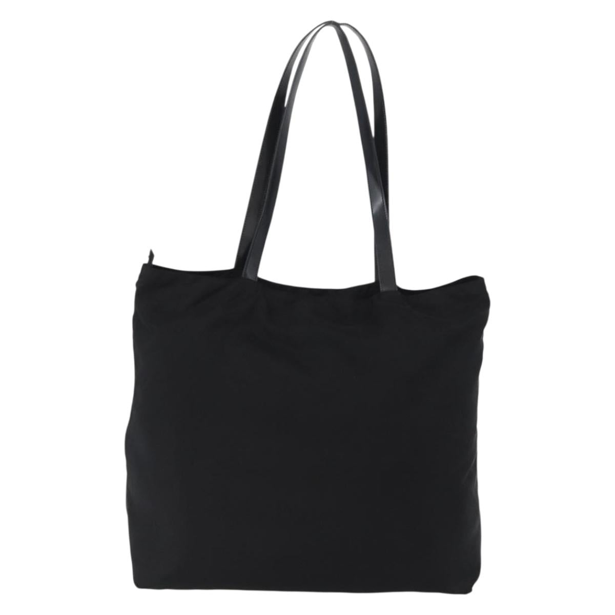 CELINE Circle Tote Bag Nylon Black Gold Auth ka2834