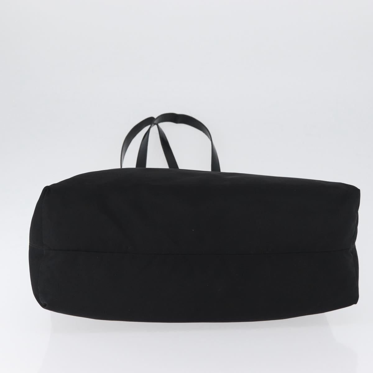 CELINE Circle Tote Bag Nylon Black Gold Auth ka2834