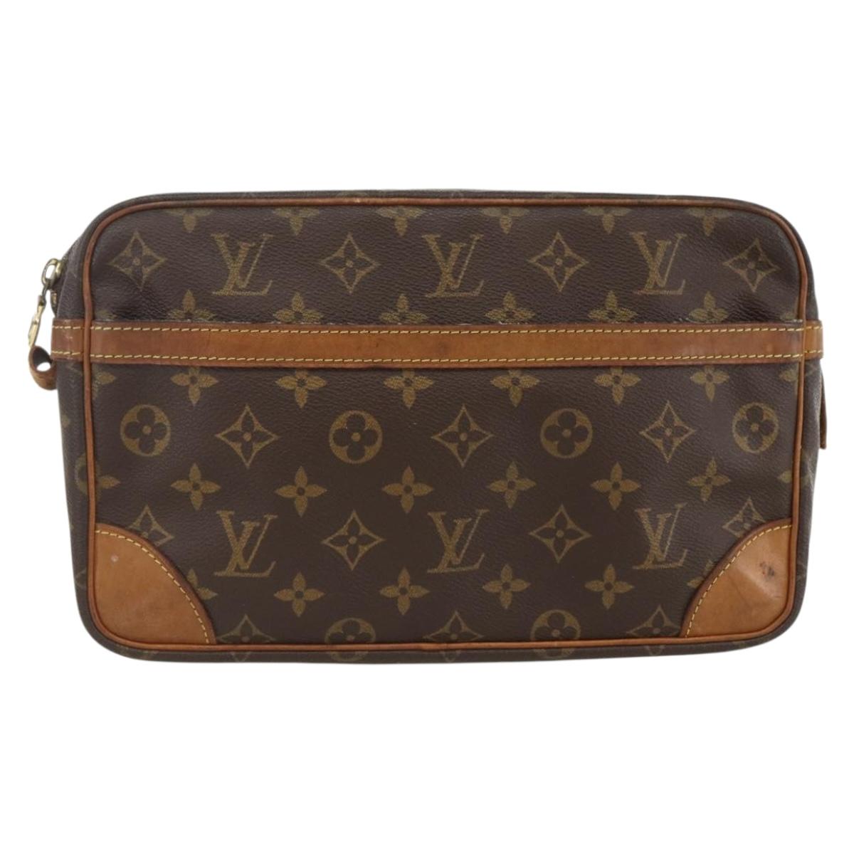 LOUIS VUITTON Monogram Compiegne 28 Clutch Bag M51845 LV Auth ka2849