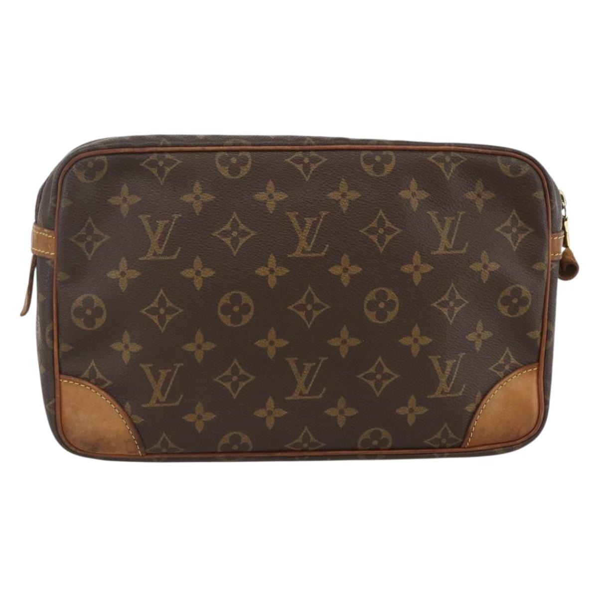 LOUIS VUITTON Monogram Compiegne 28 Clutch Bag M51845 LV Auth ka2849