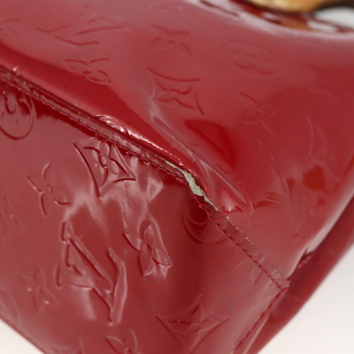 LOUIS VUITTON Monogram Vernis Reade PM Hand Bag Red Rouge M91088 LV Auth ka2852