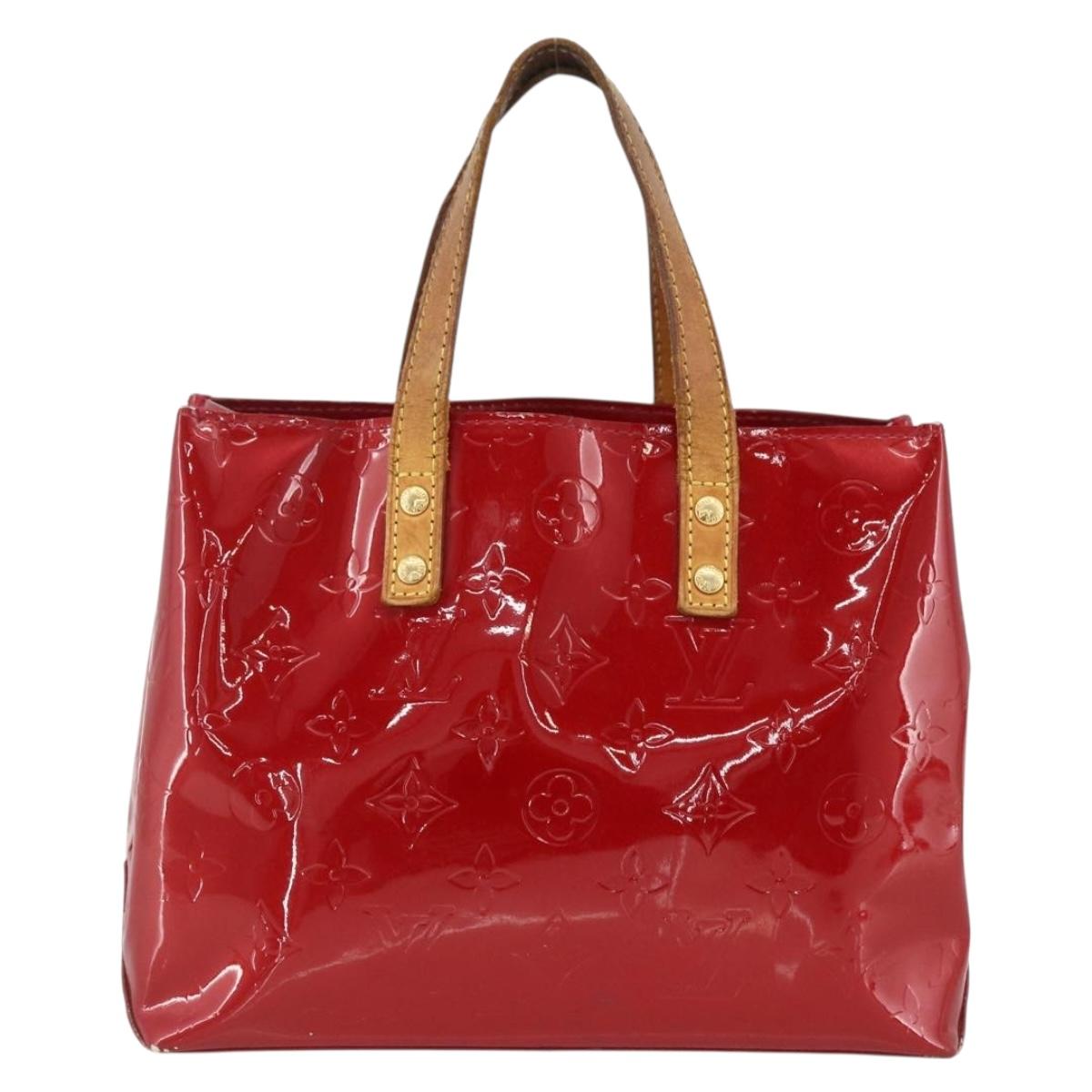 LOUIS VUITTON Monogram Vernis Reade PM Hand Bag Red Rouge M91088 LV Auth ka2852