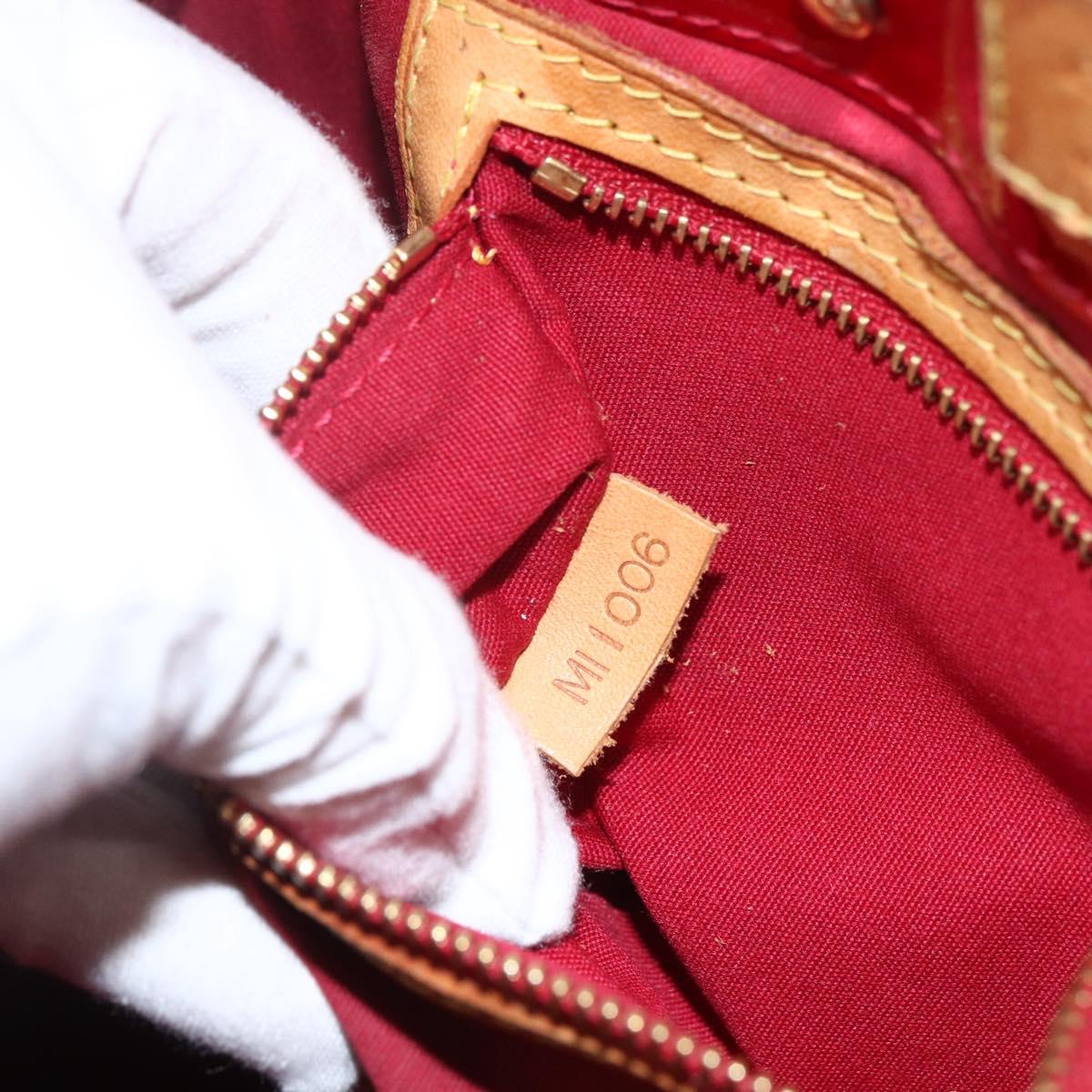 LOUIS VUITTON Monogram Vernis Reade PM Hand Bag Red Rouge M91088 LV Auth ka2852