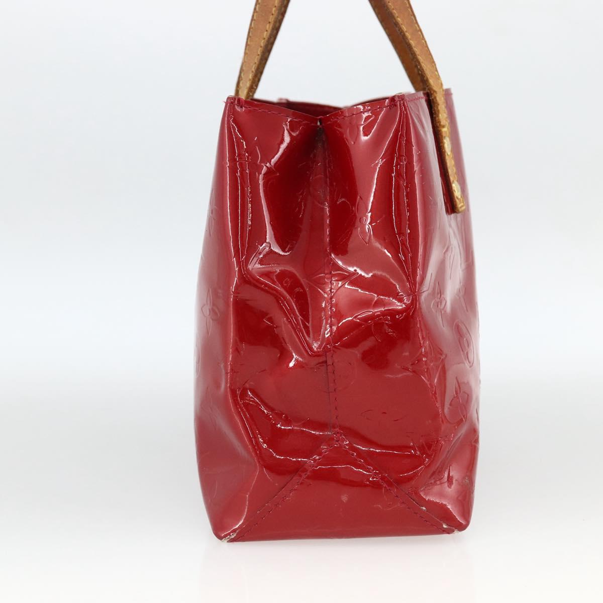 LOUIS VUITTON Monogram Vernis Reade PM Hand Bag Red Rouge M91088 LV Auth ka2852