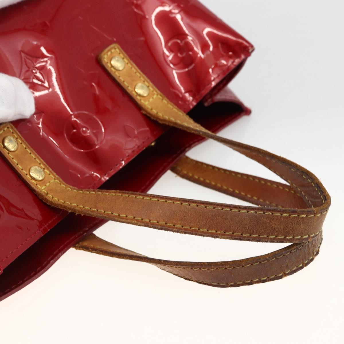 LOUIS VUITTON Monogram Vernis Reade PM Hand Bag Red Rouge M91088 LV Auth ka2852