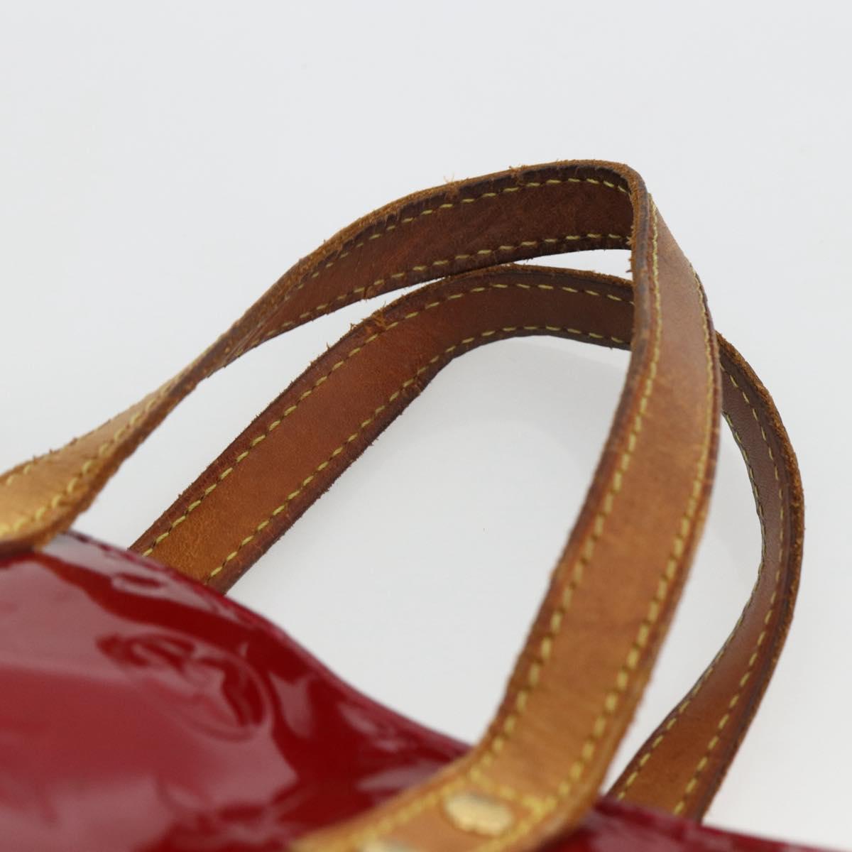 LOUIS VUITTON Monogram Vernis Reade PM Hand Bag Red Rouge M91088 LV Auth ka2852