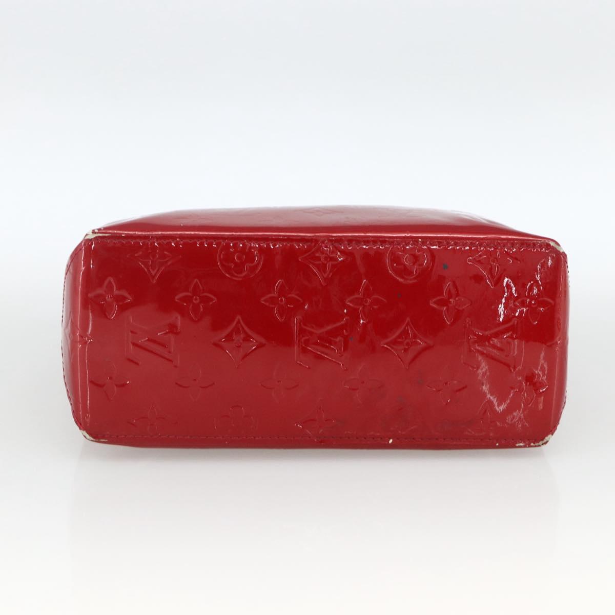 LOUIS VUITTON Monogram Vernis Reade PM Hand Bag Red Rouge M91088 LV Auth ka2852