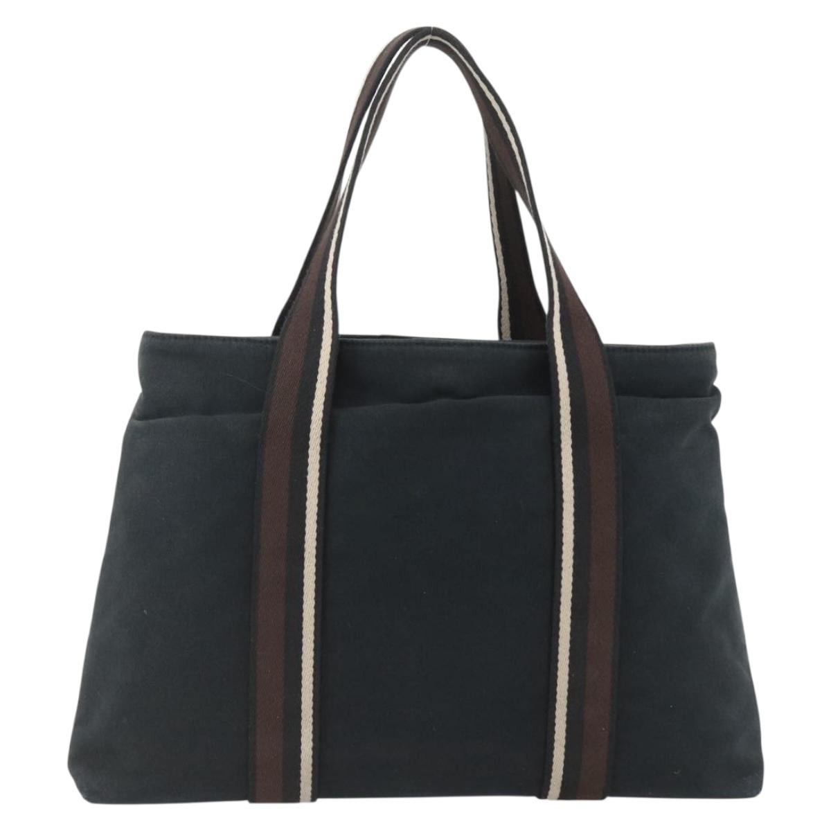 HERMES Toroca Horizontal MM Tote Bag Canvas Black Auth ka2856
