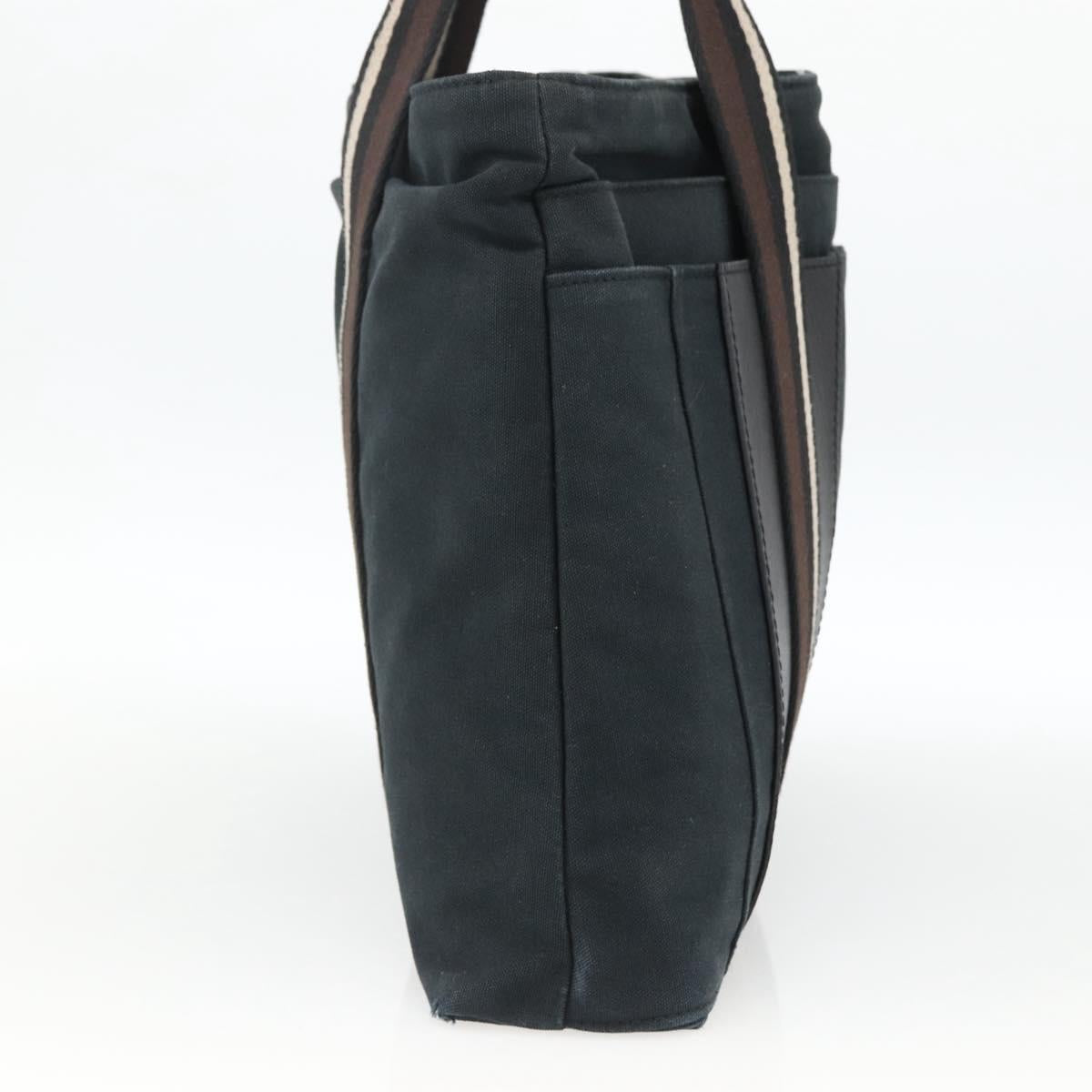 HERMES Toroca Horizontal MM Tote Bag Canvas Black Auth ka2856