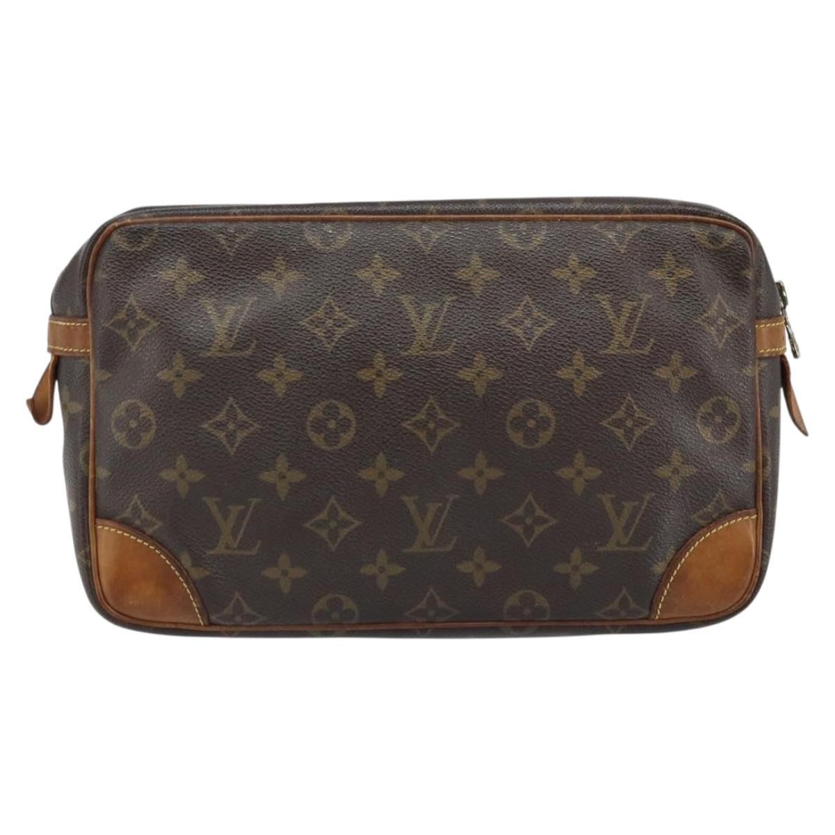 LOUIS VUITTON Monogram Compiegne 28 Clutch Bag M51845 LV Auth ka2859