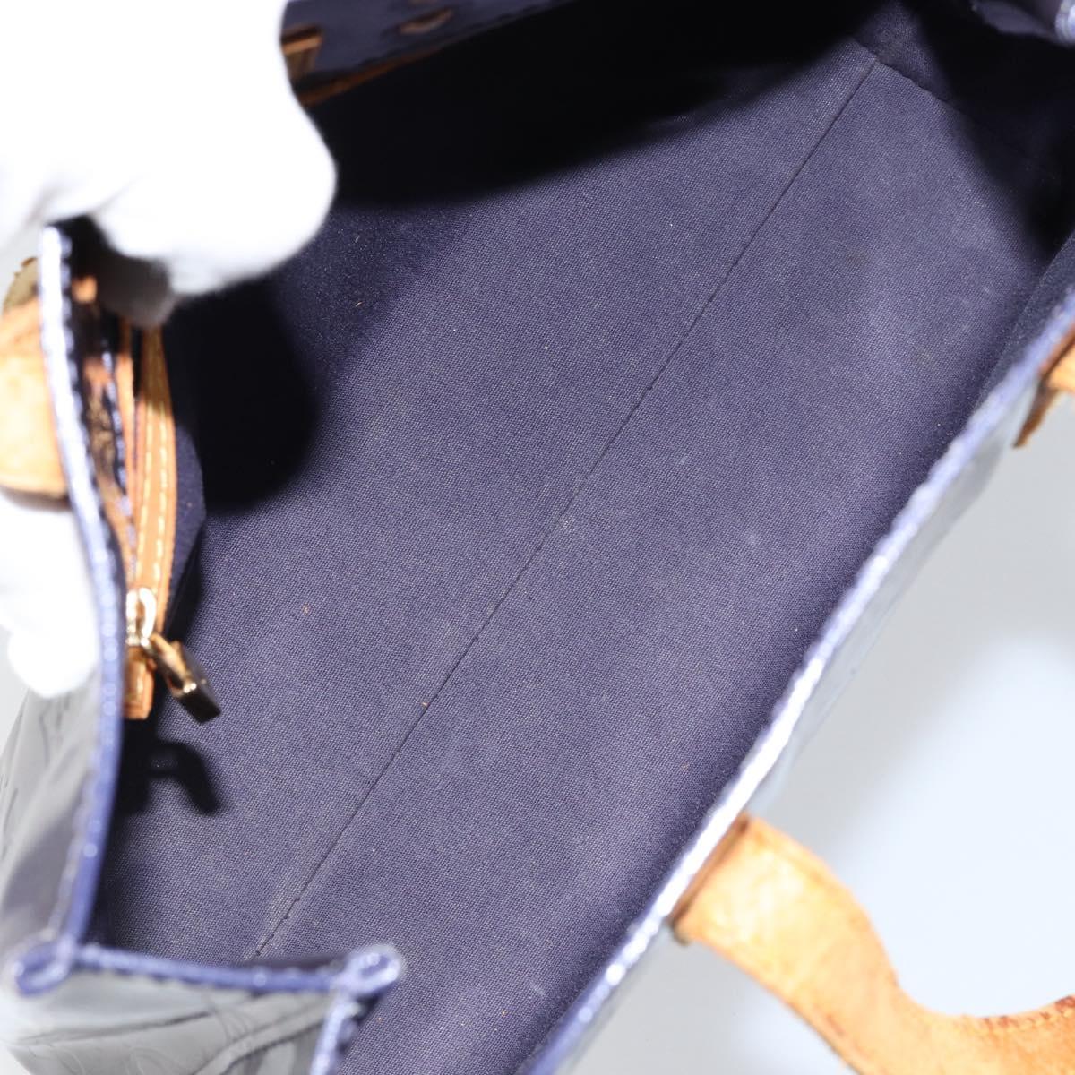 LOUIS VUITTON Monogram Vernis Reade PM Hand Bag Indigo Blue M91335 LV Auth ka286