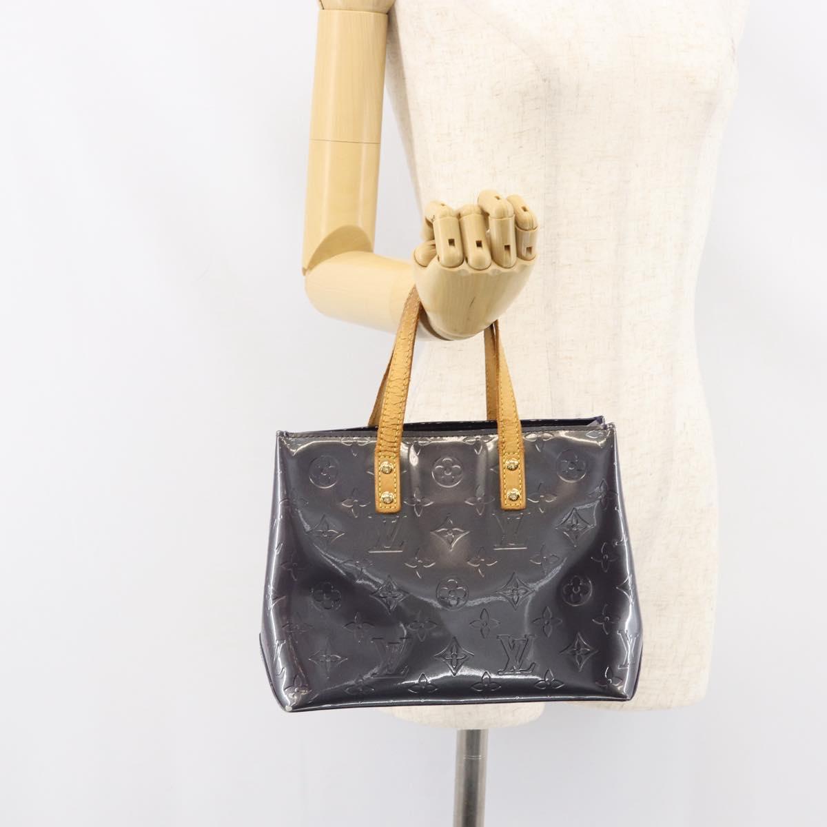 LOUIS VUITTON Monogram Vernis Reade PM Hand Bag Indigo Blue M91335 LV Auth ka286