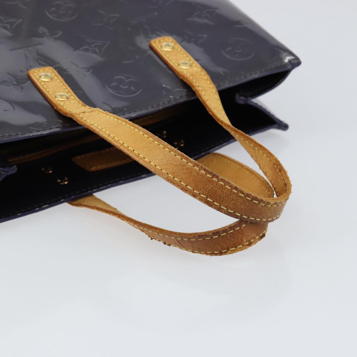 LOUIS VUITTON Monogram Vernis Reade PM Hand Bag Indigo Blue M91335 LV Auth ka286