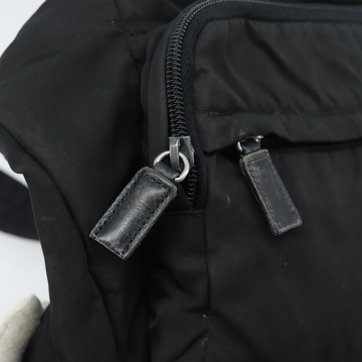 PRADA Shoulder Bag Nylon Black Silver Auth ka2860