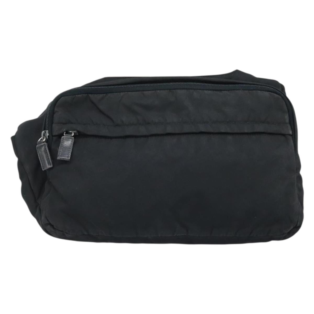 PRADA Shoulder Bag Nylon Black Silver Auth ka2860