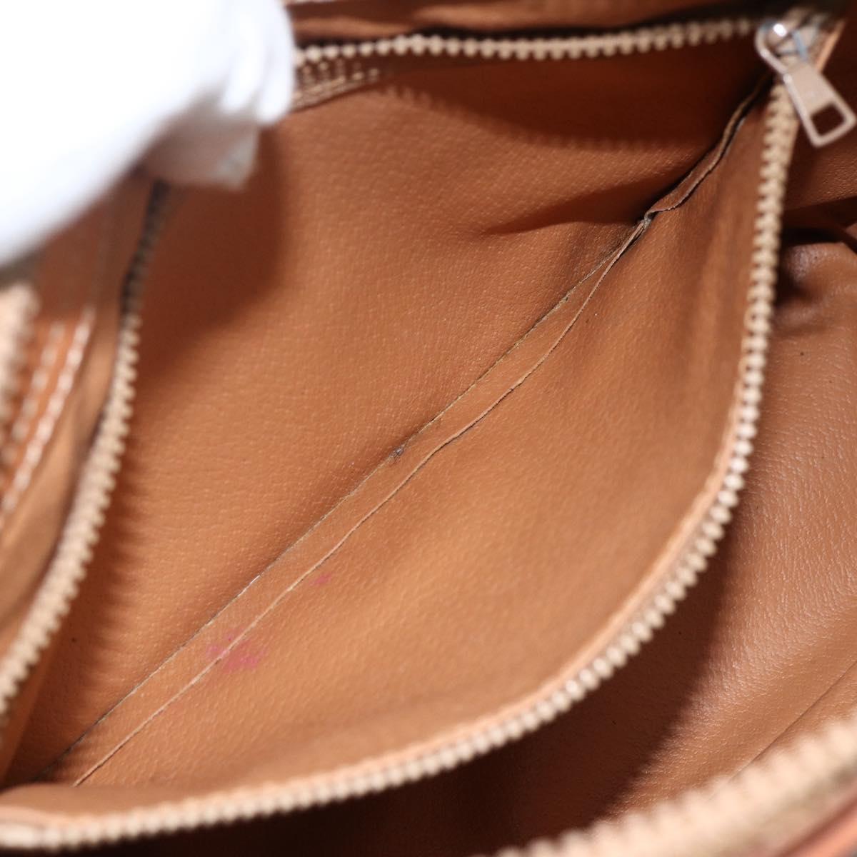 CELINE Macadam Canvas Hand Bag PVC Leather Brown Gold Auth ka2862