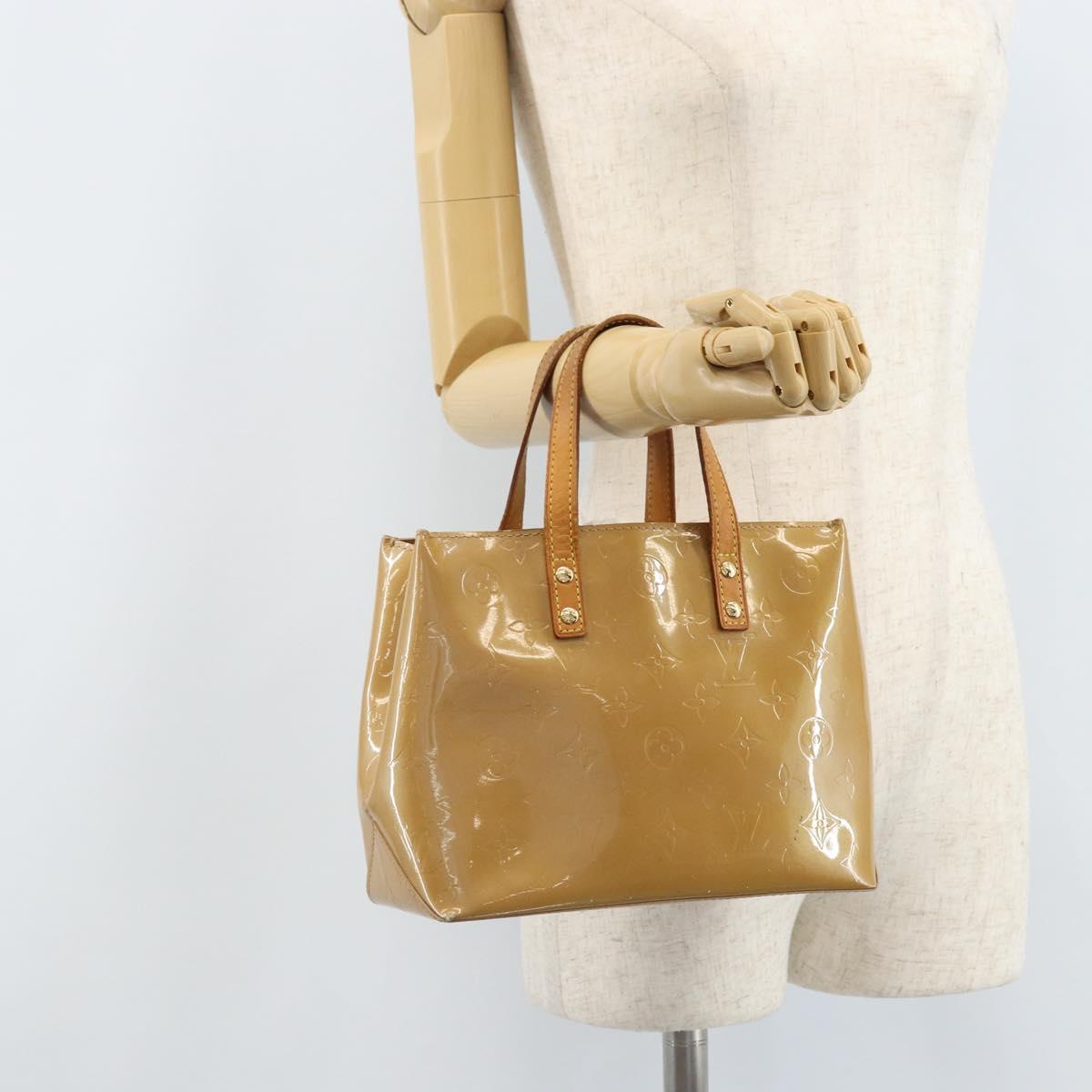 LOUIS VUITTON Monogram Vernis Reade PM Hand Bag Noisette M91334 LV Auth ka2870