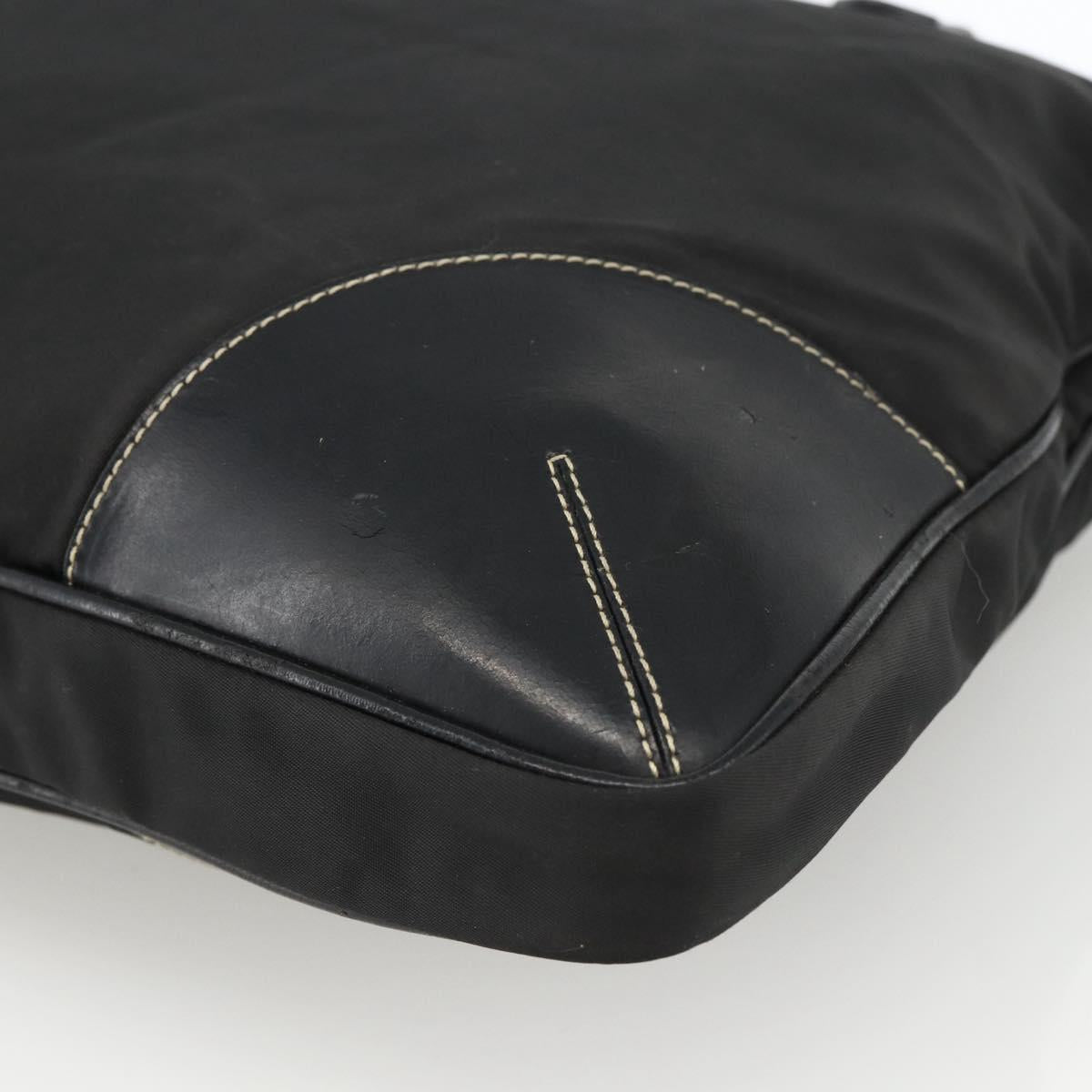 PRADA Hand Bag Nylon Black Silver Auth ka2874