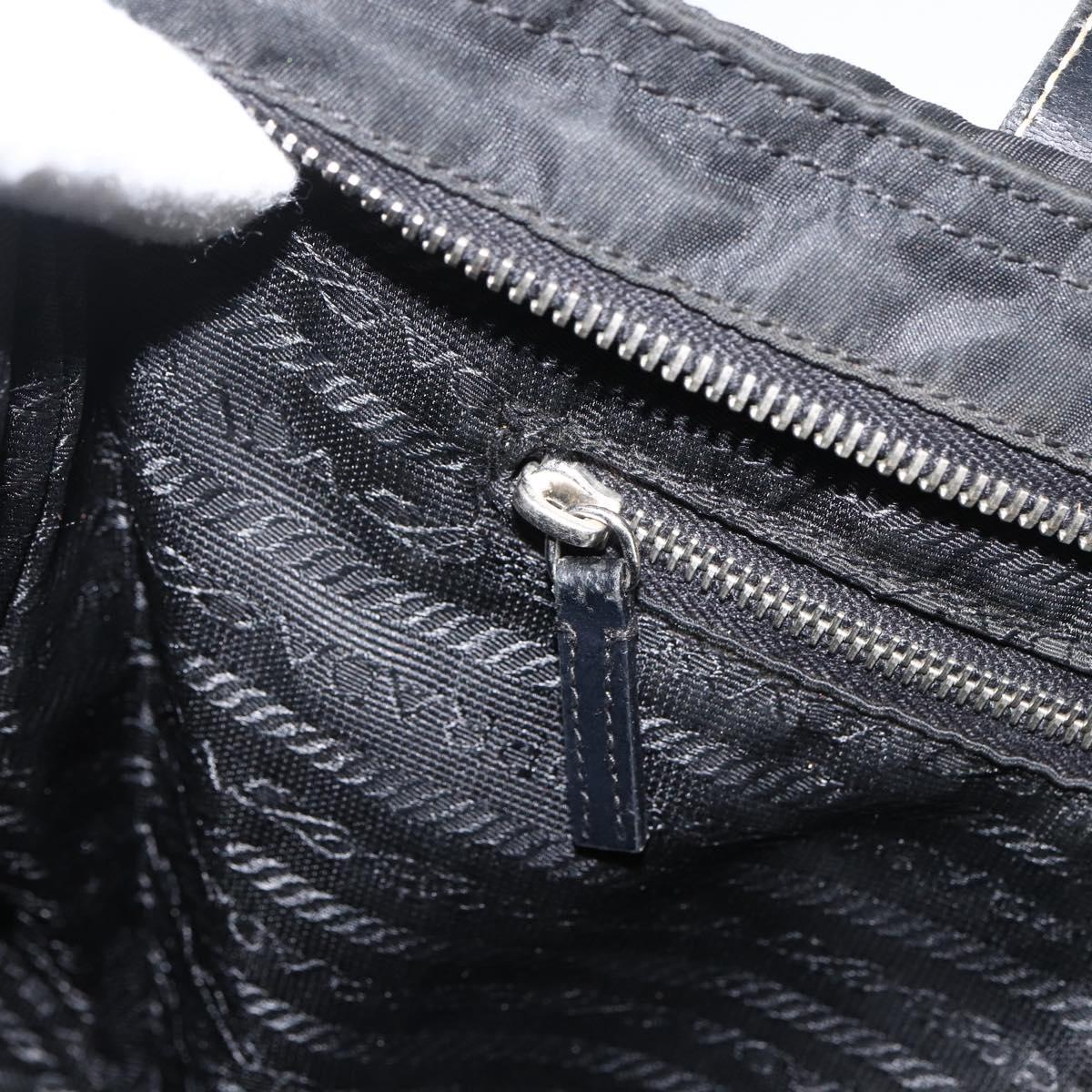 PRADA Hand Bag Nylon Black Silver Auth ka2874
