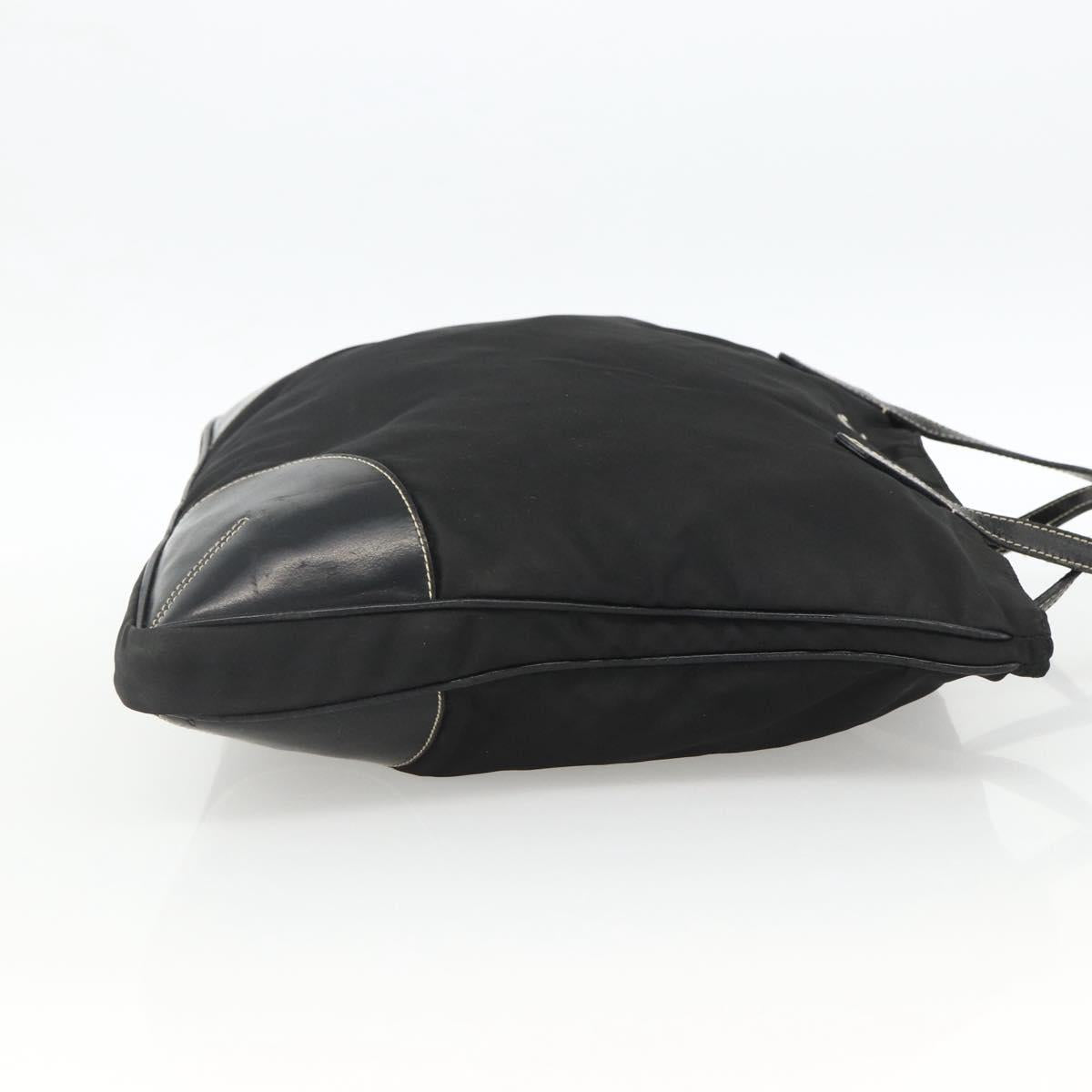 PRADA Hand Bag Nylon Black Silver Auth ka2874