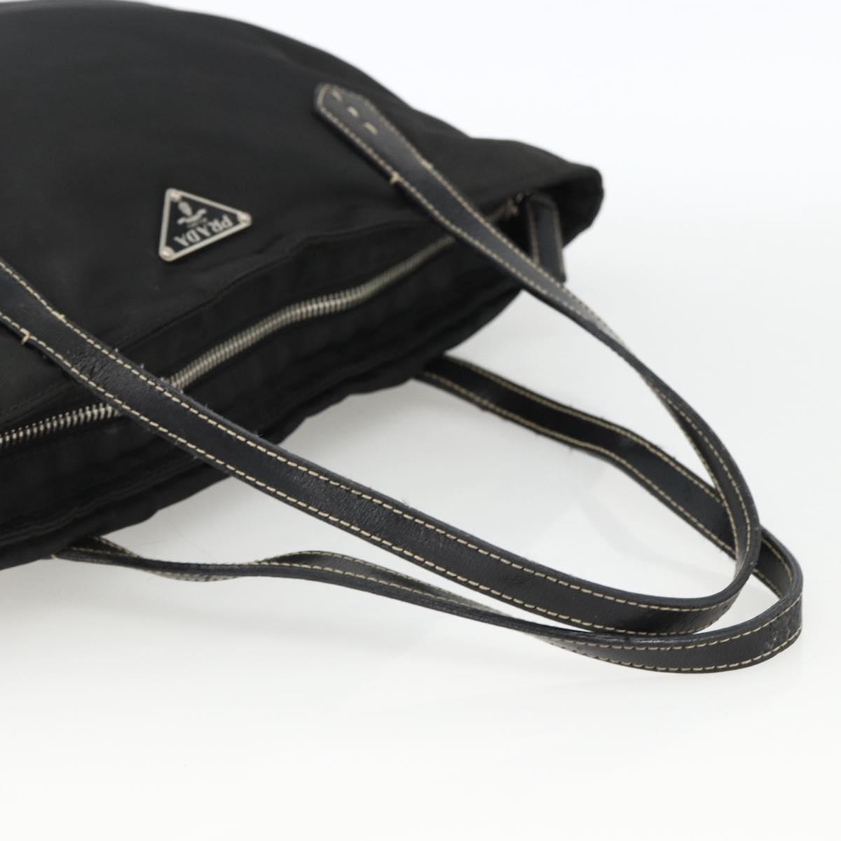 PRADA Hand Bag Nylon Black Silver Auth ka2874
