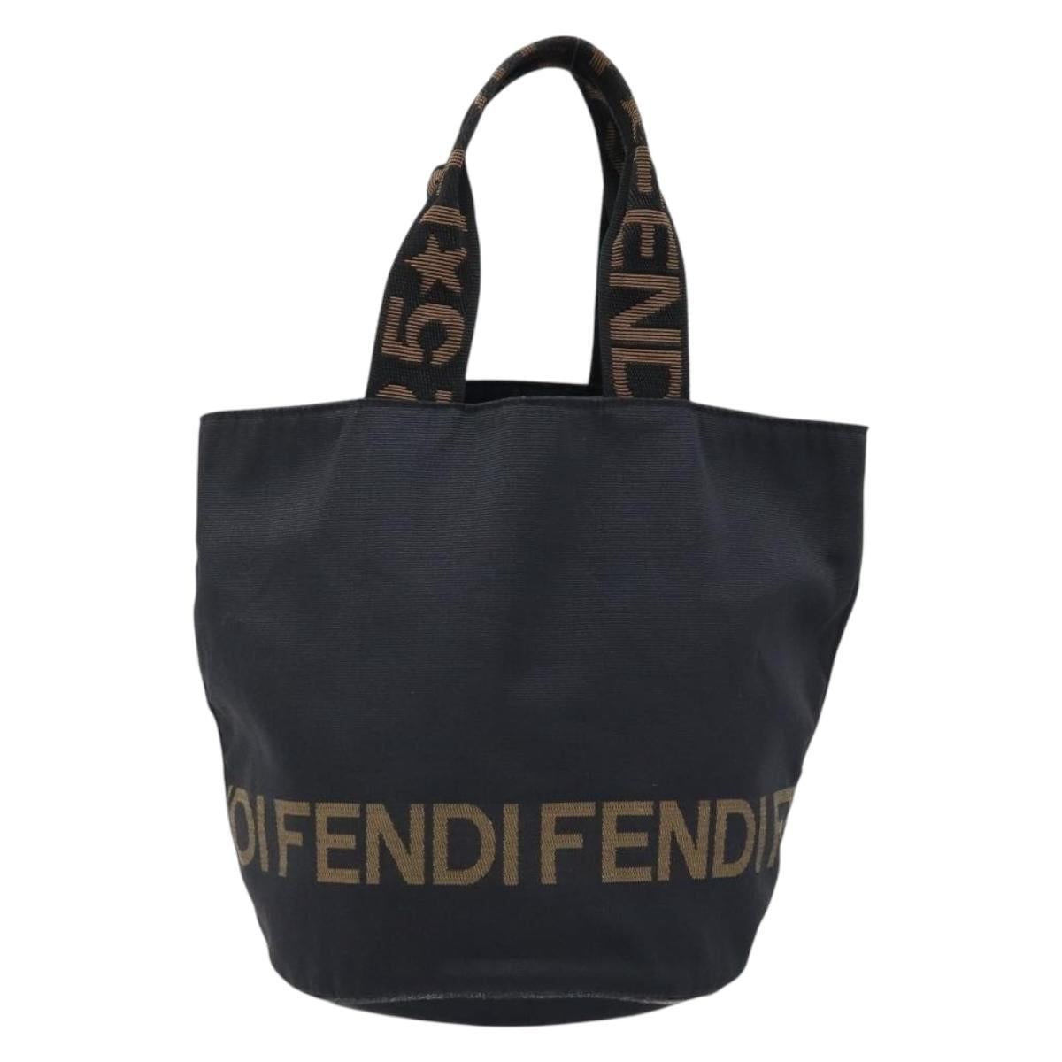 FENDI Tote Bag Canvas Black Auth ka2877
