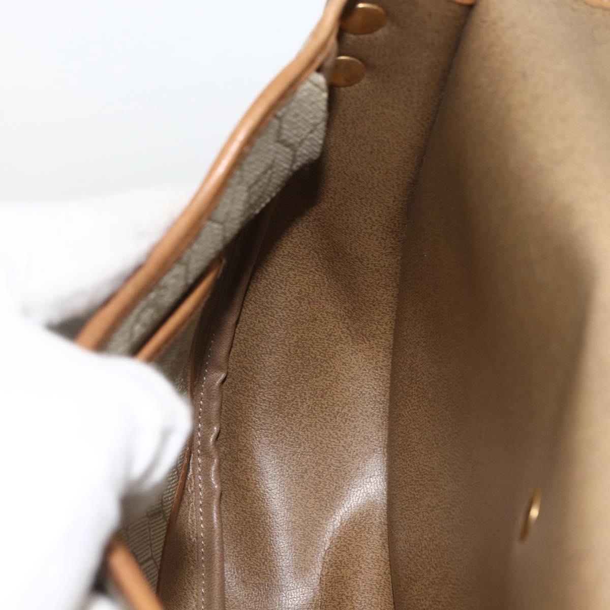 Christian Dior Honeycomb Canvas Shoulder Bag PVC Beige Gold Auth ka2888
