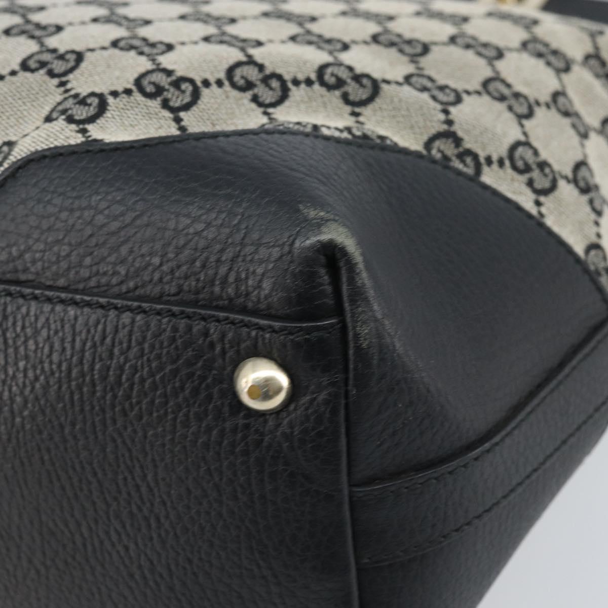 GUCCI GG Canvas Tote Bag Black Gold 272377 Auth ka2892