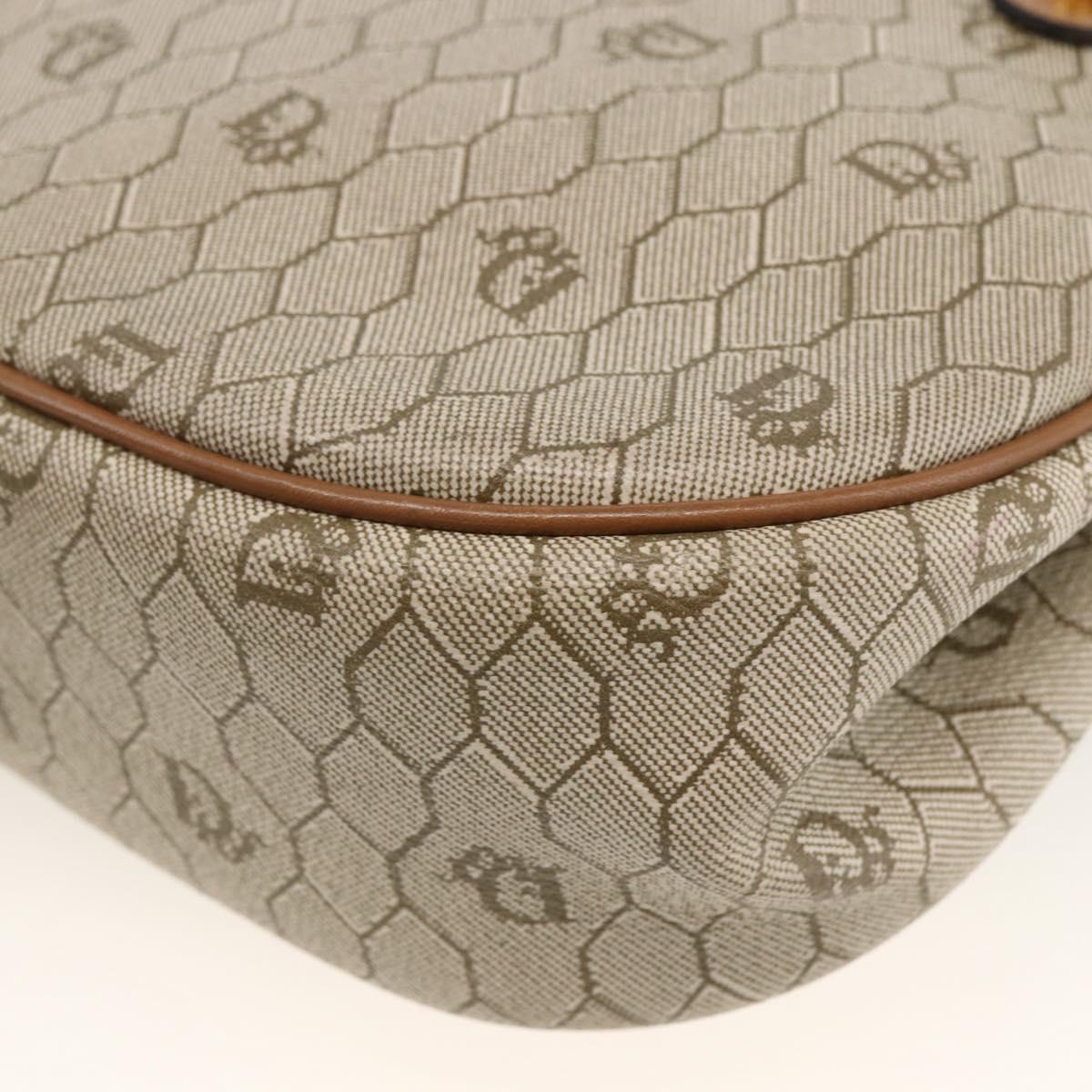 Christian Dior Honeycomb Canvas Shoulder Bag PVC Beige Gold Auth ka2895