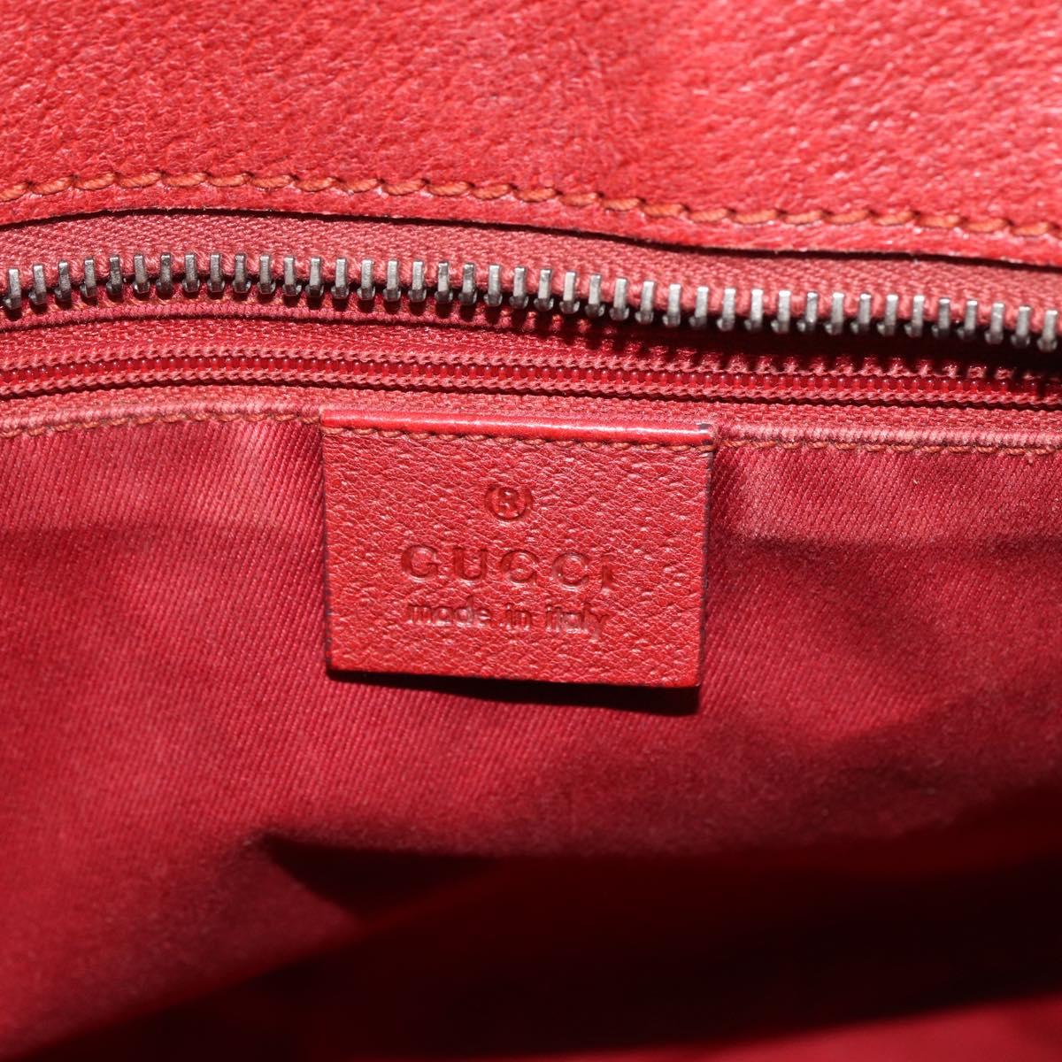 GUCCI GG Canvas Hand Bag Red Silver 113011 Auth ka2899