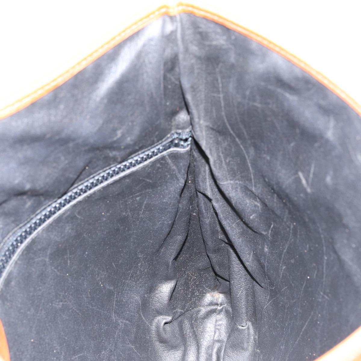 CELINE Tote Bag Leather Black Gold Auth ka290