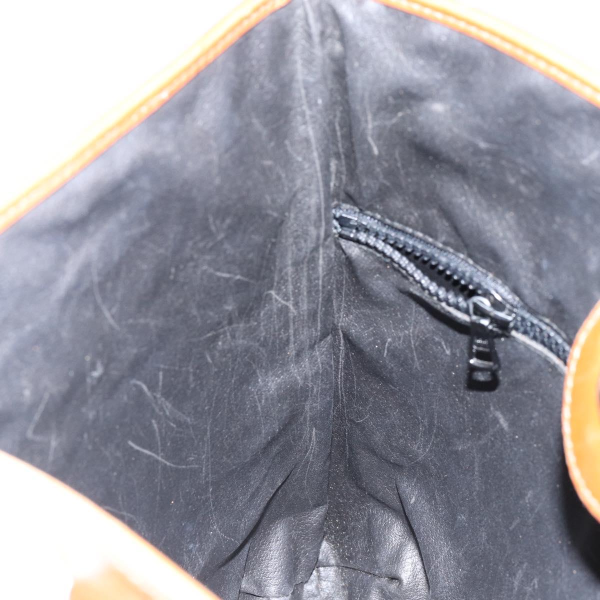 CELINE Tote Bag Leather Black Gold Auth ka290