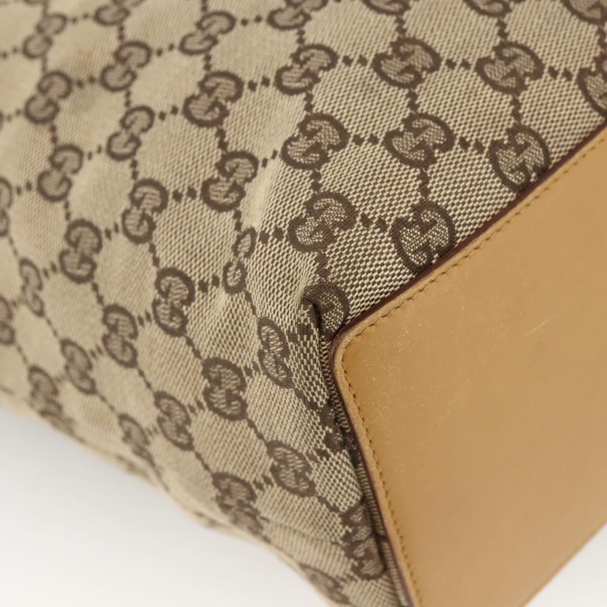 GUCCI GG Canvas Tote Bag Beige Gold 002 1098 2404 Auth ka2901