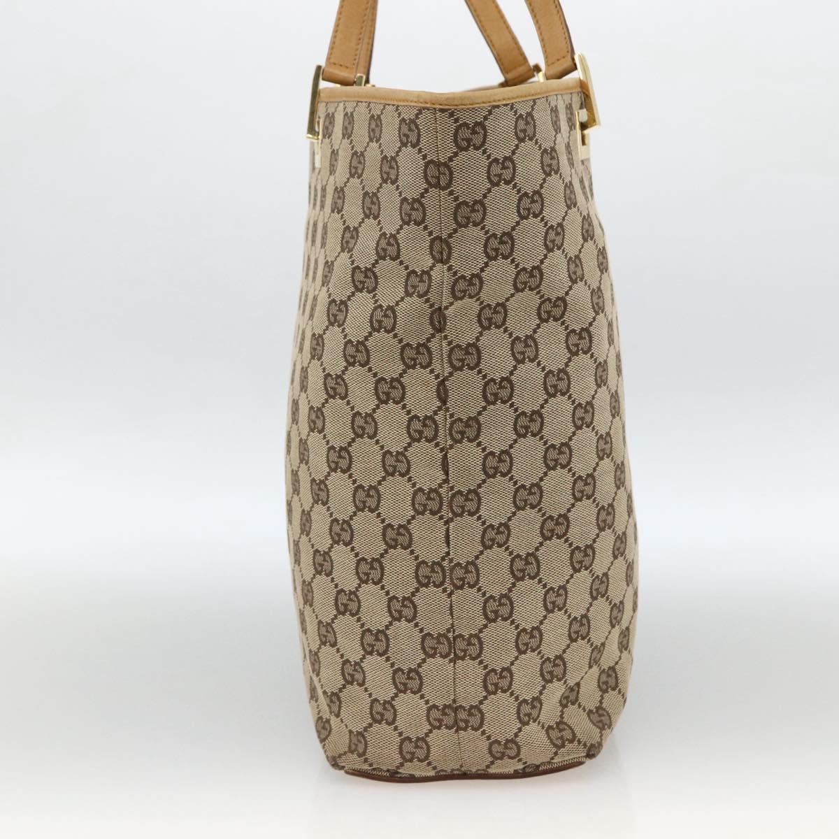 GUCCI GG Canvas Tote Bag Beige Gold 002 1098 2404 Auth ka2901
