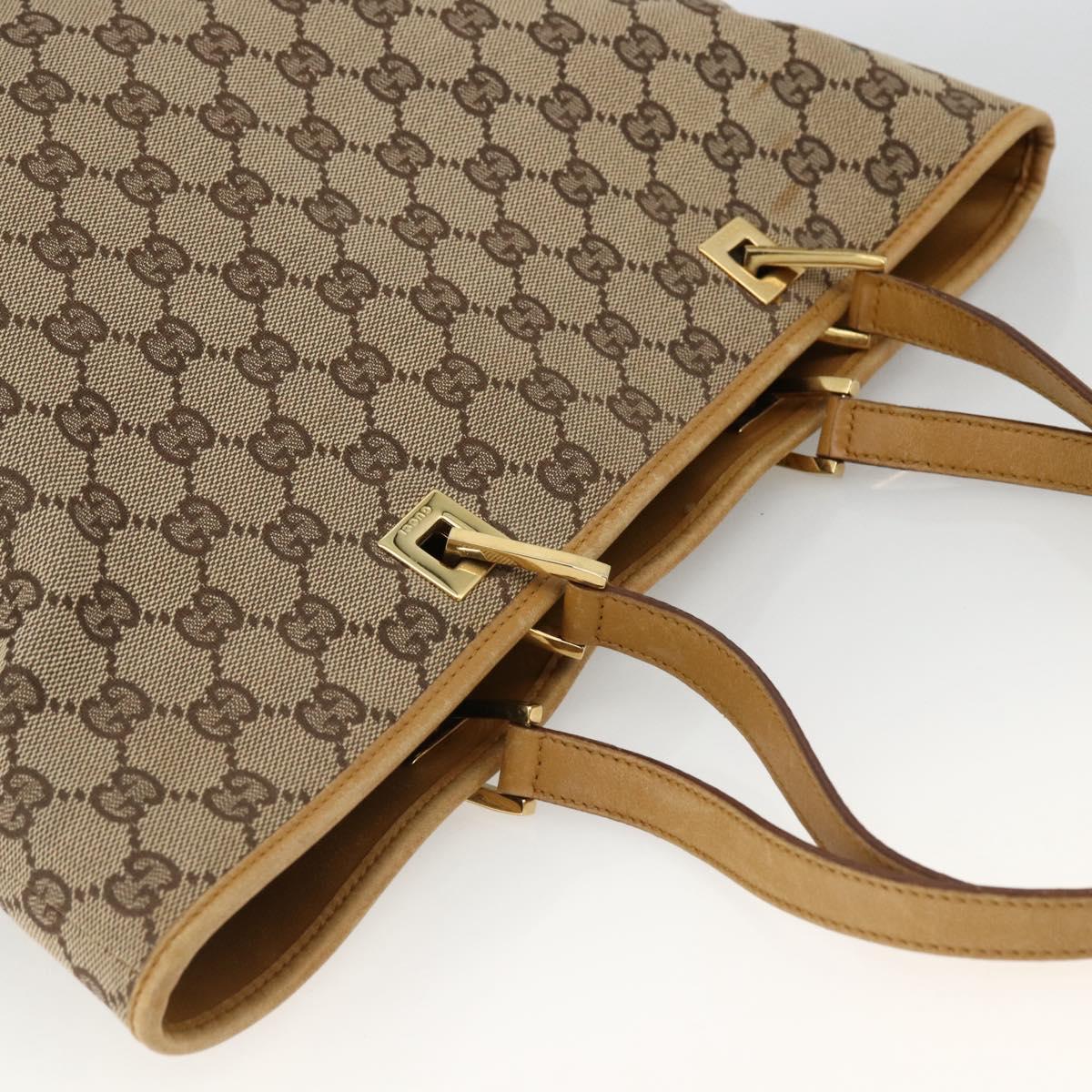 GUCCI GG Canvas Tote Bag Beige Gold 002 1098 2404 Auth ka2901