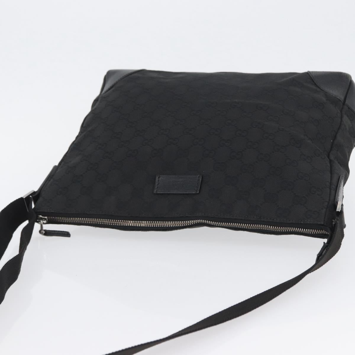 GUCCI GG Canvas Shoulder Bag Black Silver 110054 Auth ka2902