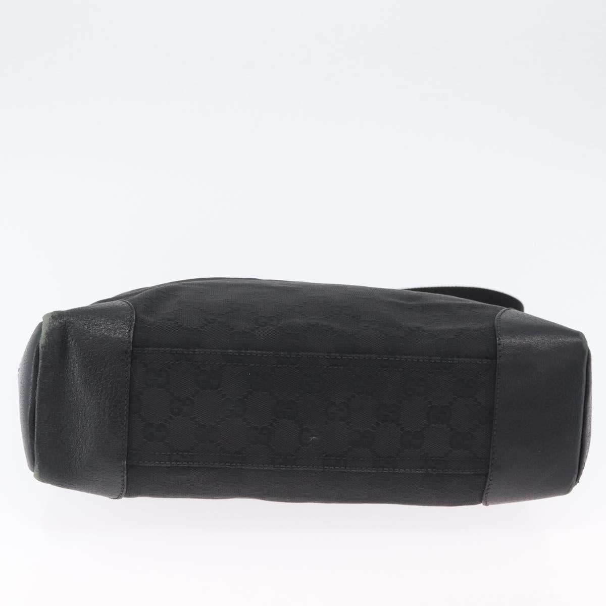 GUCCI GG Canvas Shoulder Bag Black Silver 110054 Auth ka2902