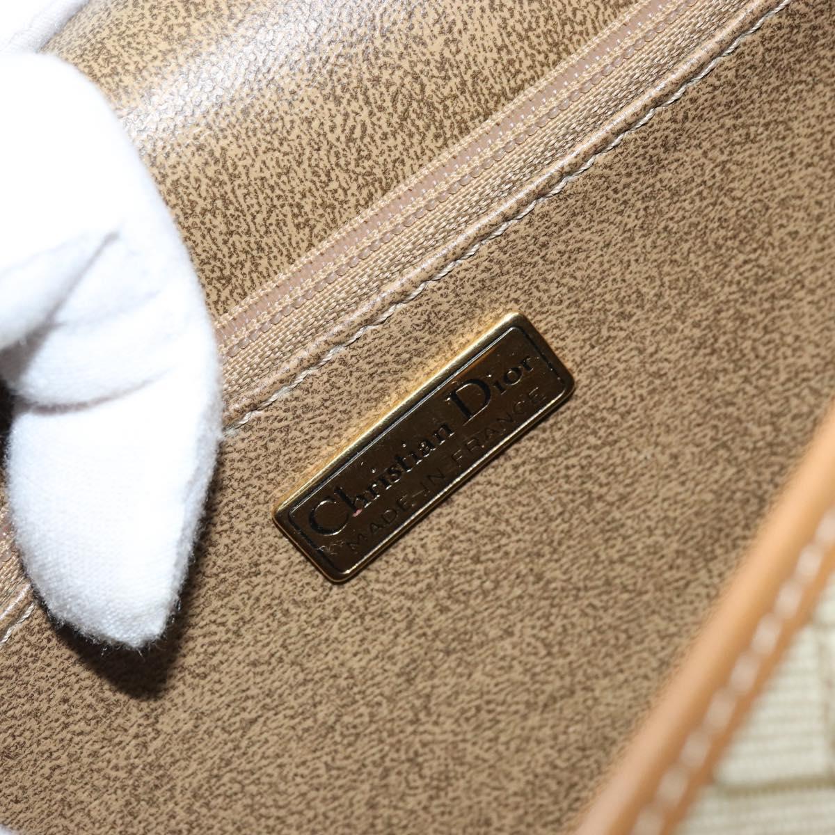 Christian Dior Honeycomb Canvas Shoulder Bag PVC Beige Gold Auth ka2907