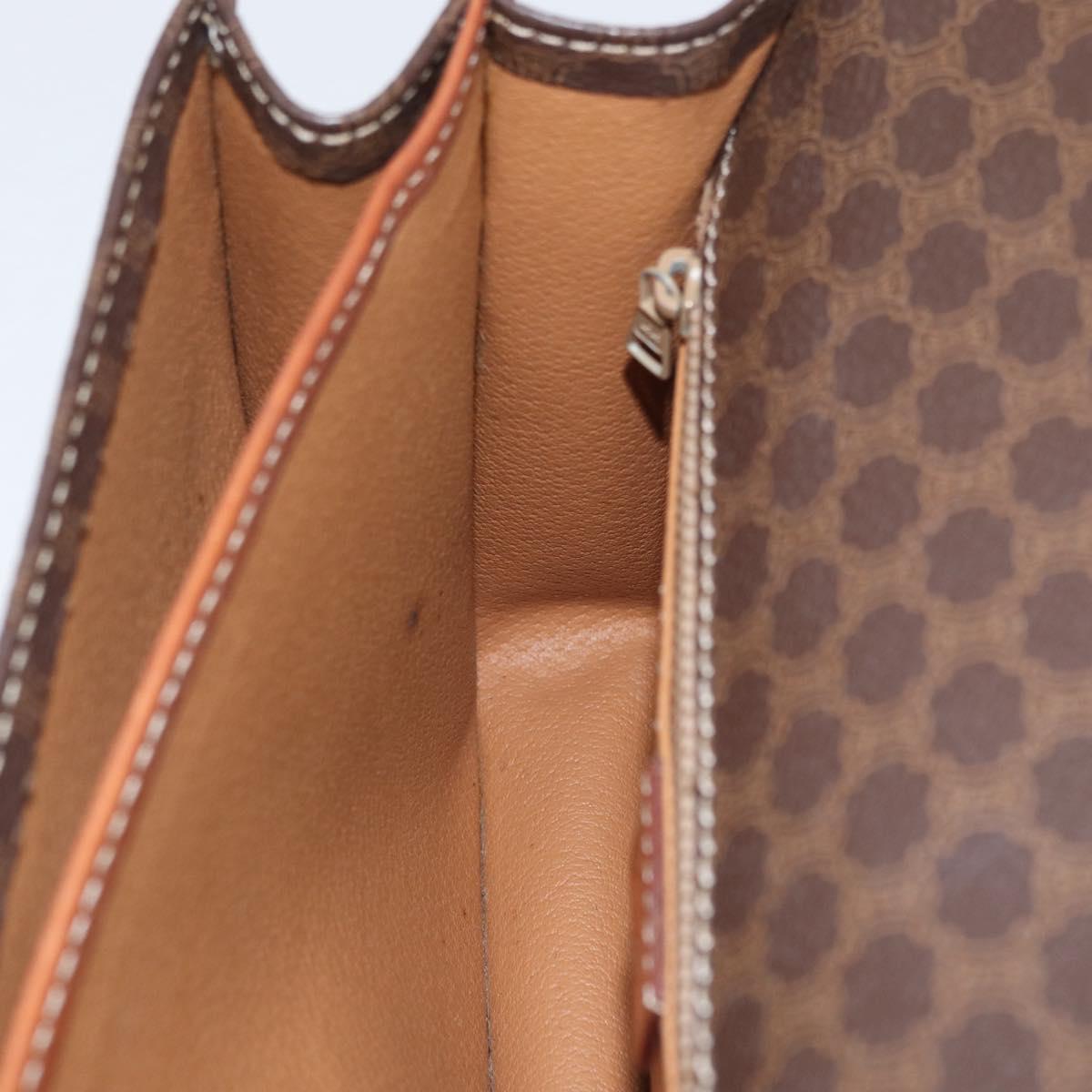 CELINE Macadam Canvas Shoulder Bag PVC Leather Brown Gold Auth ka2908