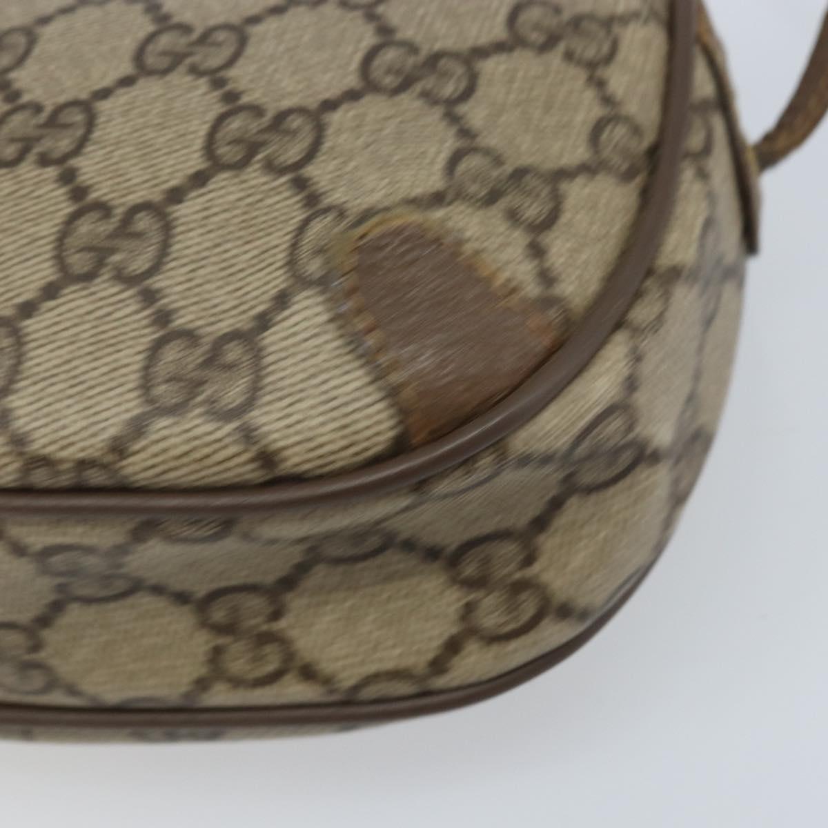 GUCCI GG Supreme Web Sherry Line Bag PVC Beige Gold 89 02 066 Auth ka2912