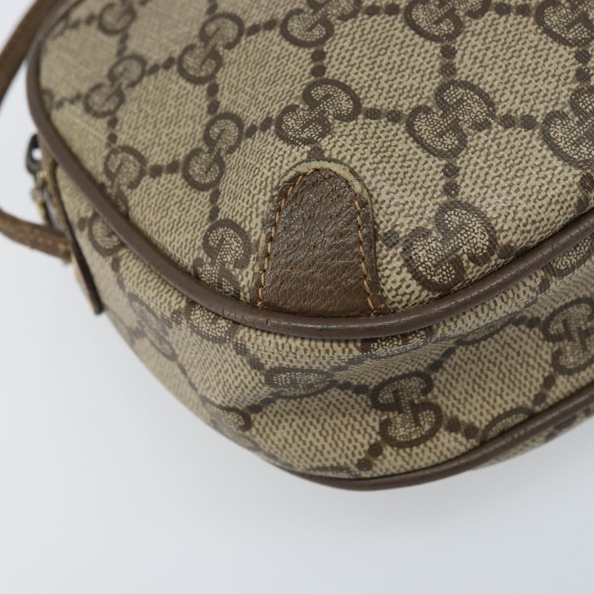 GUCCI GG Supreme Web Sherry Line Bag PVC Beige Gold 89 02 066 Auth ka2912