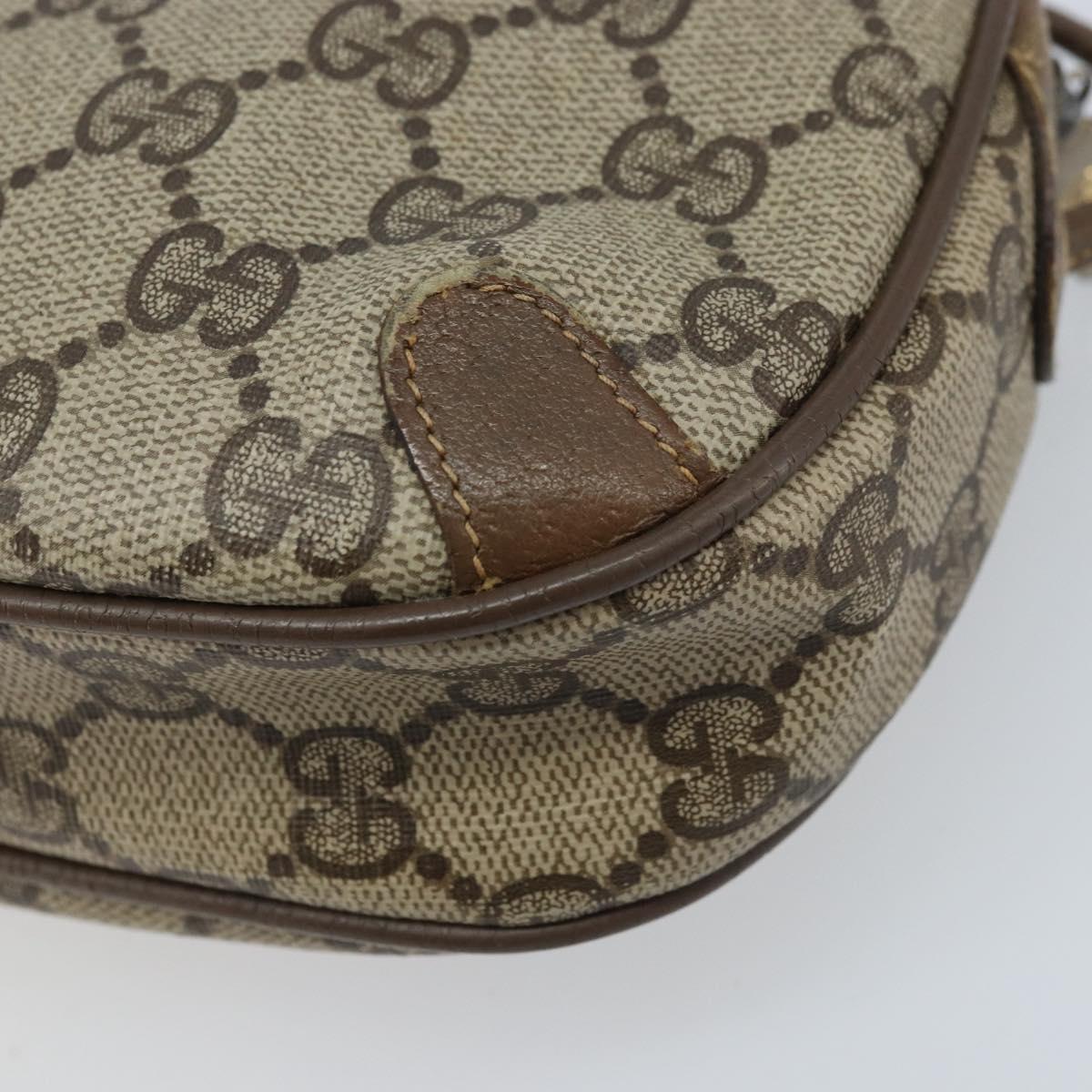 GUCCI GG Supreme Web Sherry Line Bag PVC Beige Gold 89 02 066 Auth ka2912