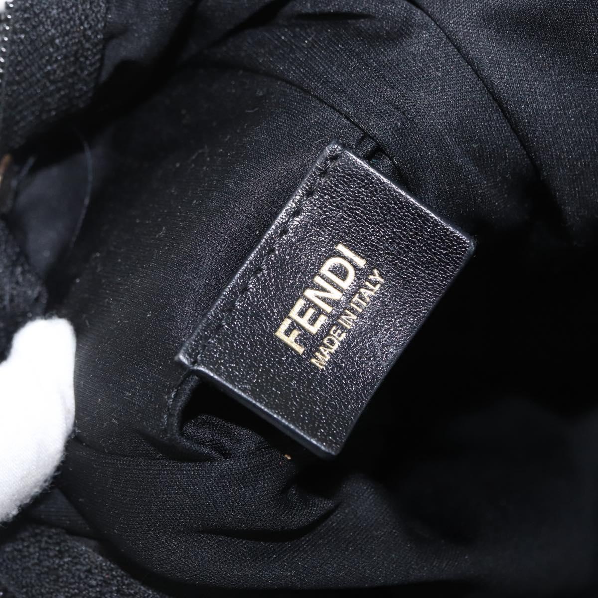 FENDI Zucca Canvas Shoulder Bag Black Auth ka2914