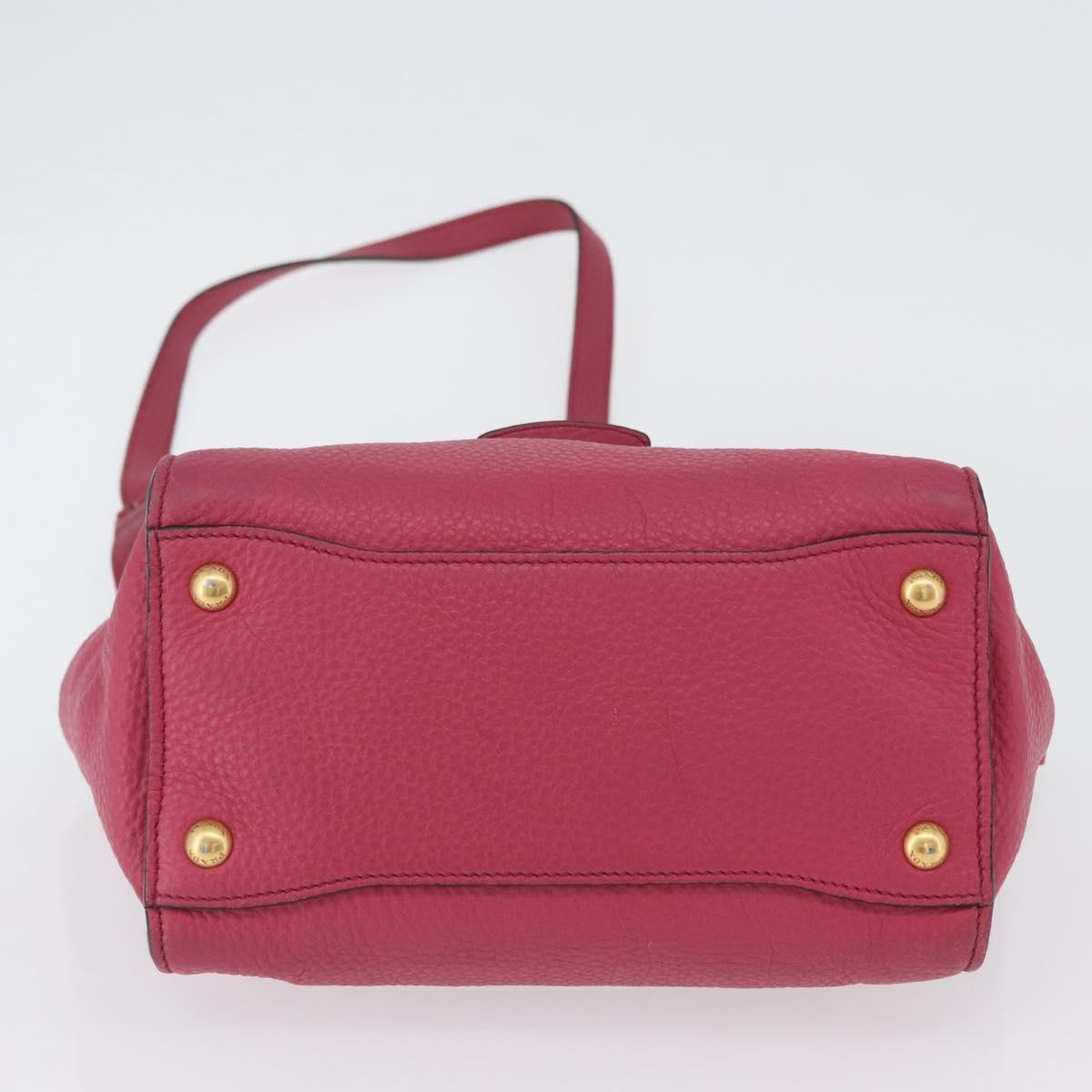 PRADA Hand Bag Leather 2way Pink Gold Auth ka2915