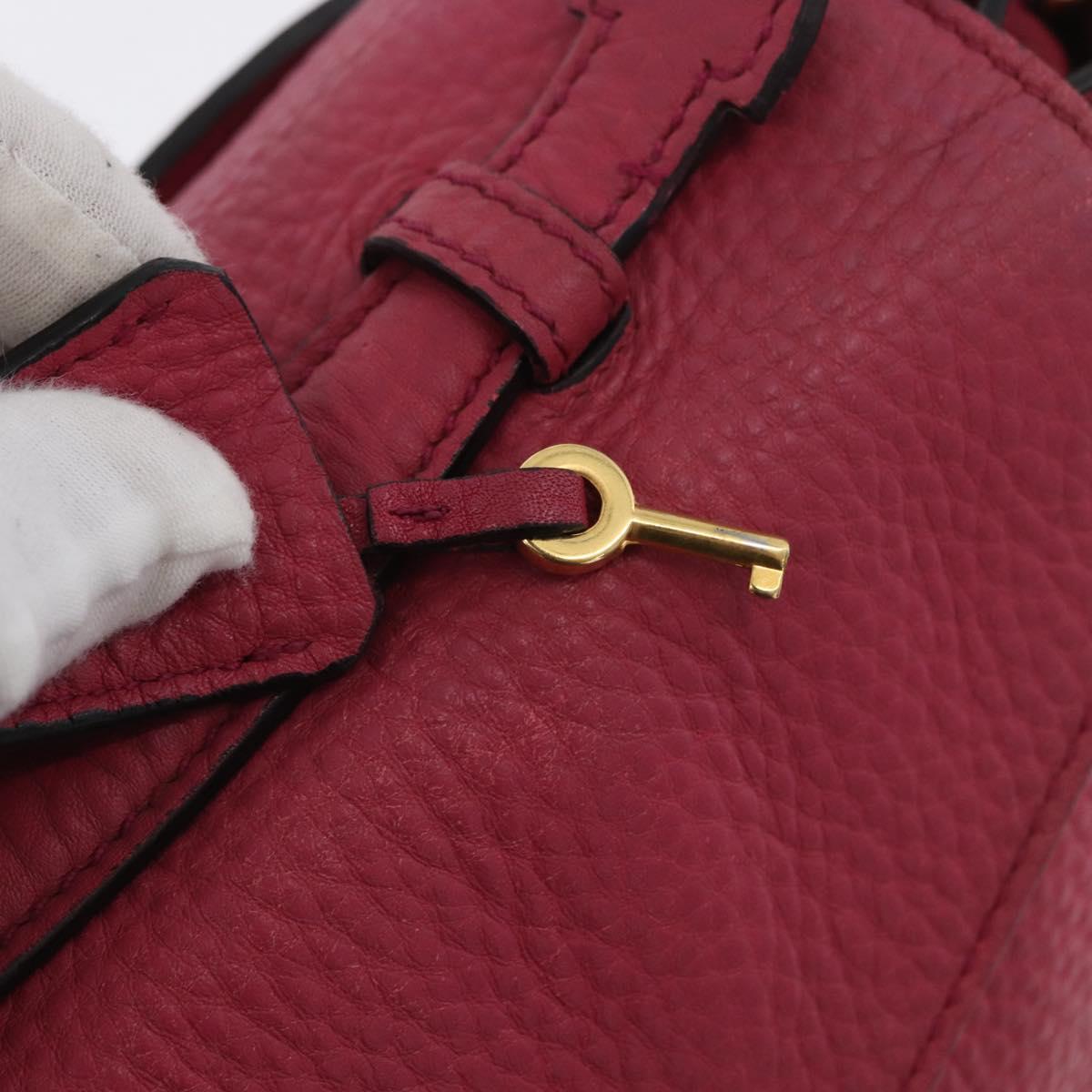 PRADA Hand Bag Leather 2way Pink Gold Auth ka2915