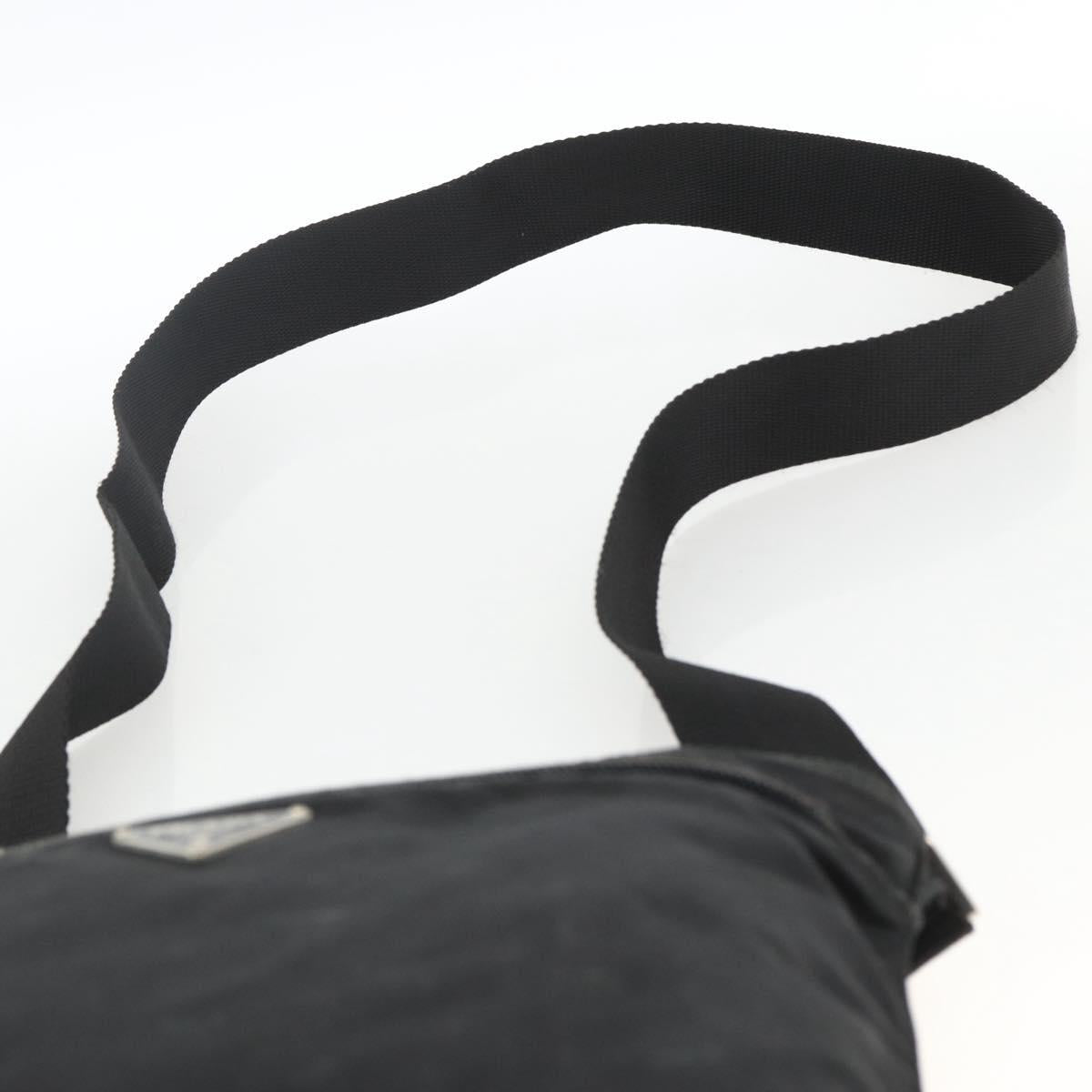 PRADA Shoulder Bag Nylon Black Silver Auth ka2916