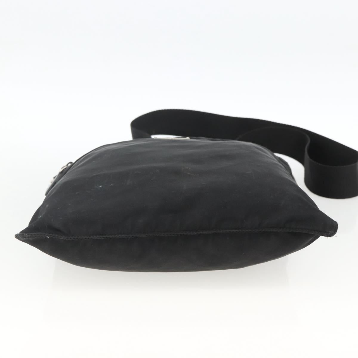PRADA Shoulder Bag Nylon Black Silver Auth ka2916