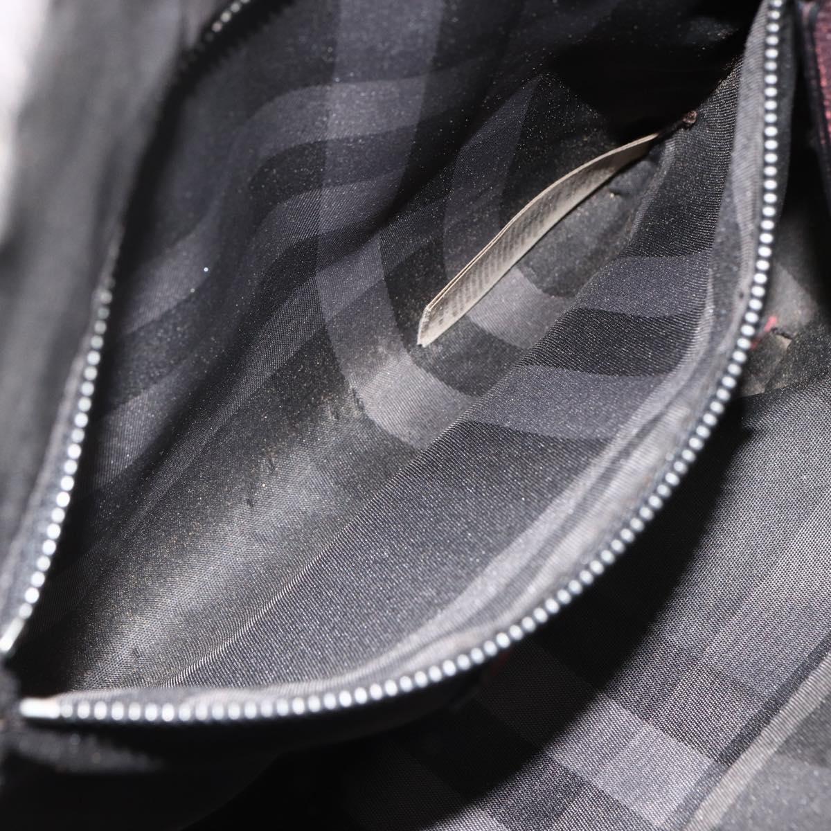 BURBERRY Hand Bag Leather Purple Silver Auth ka2917