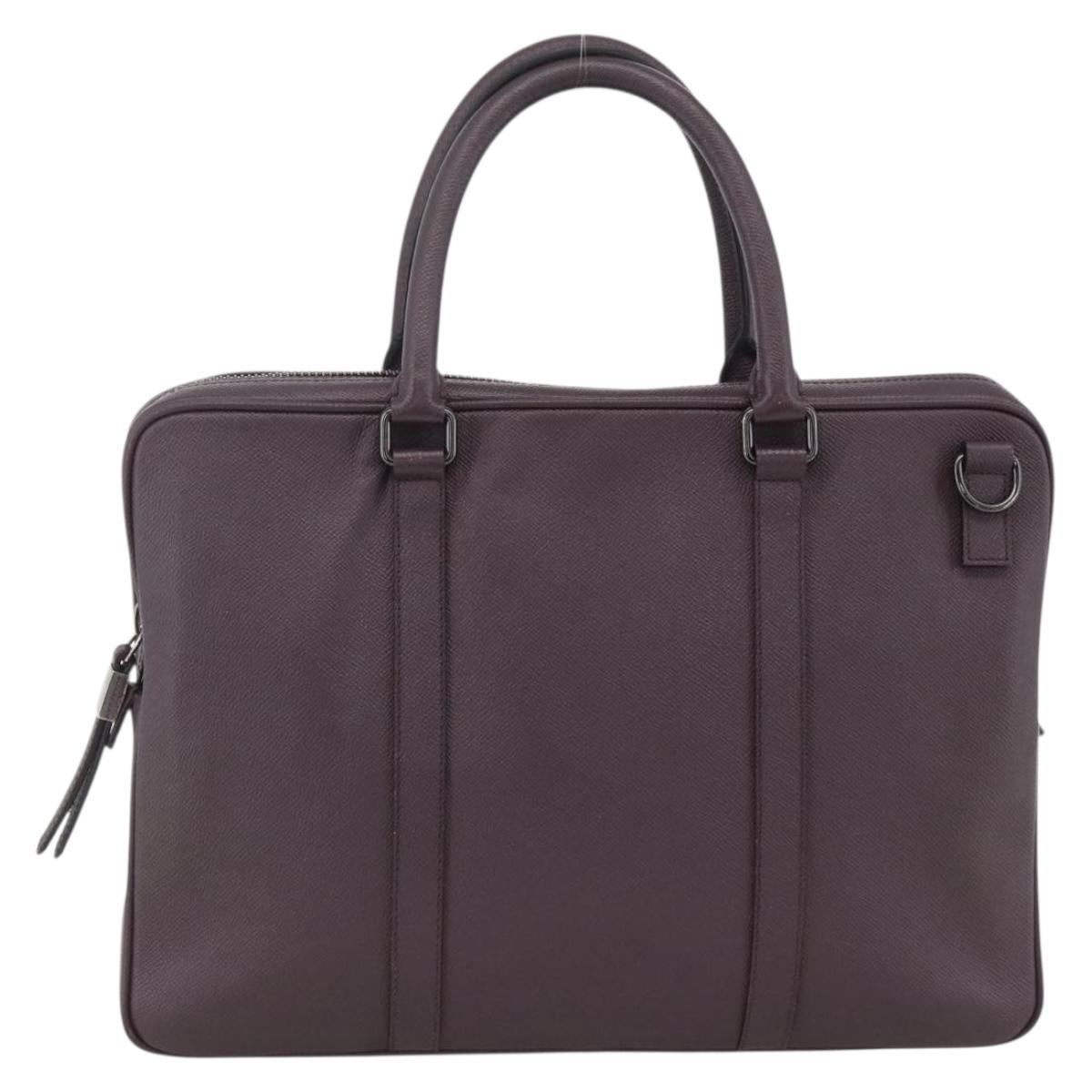 BURBERRY Hand Bag Leather Purple Silver Auth ka2917