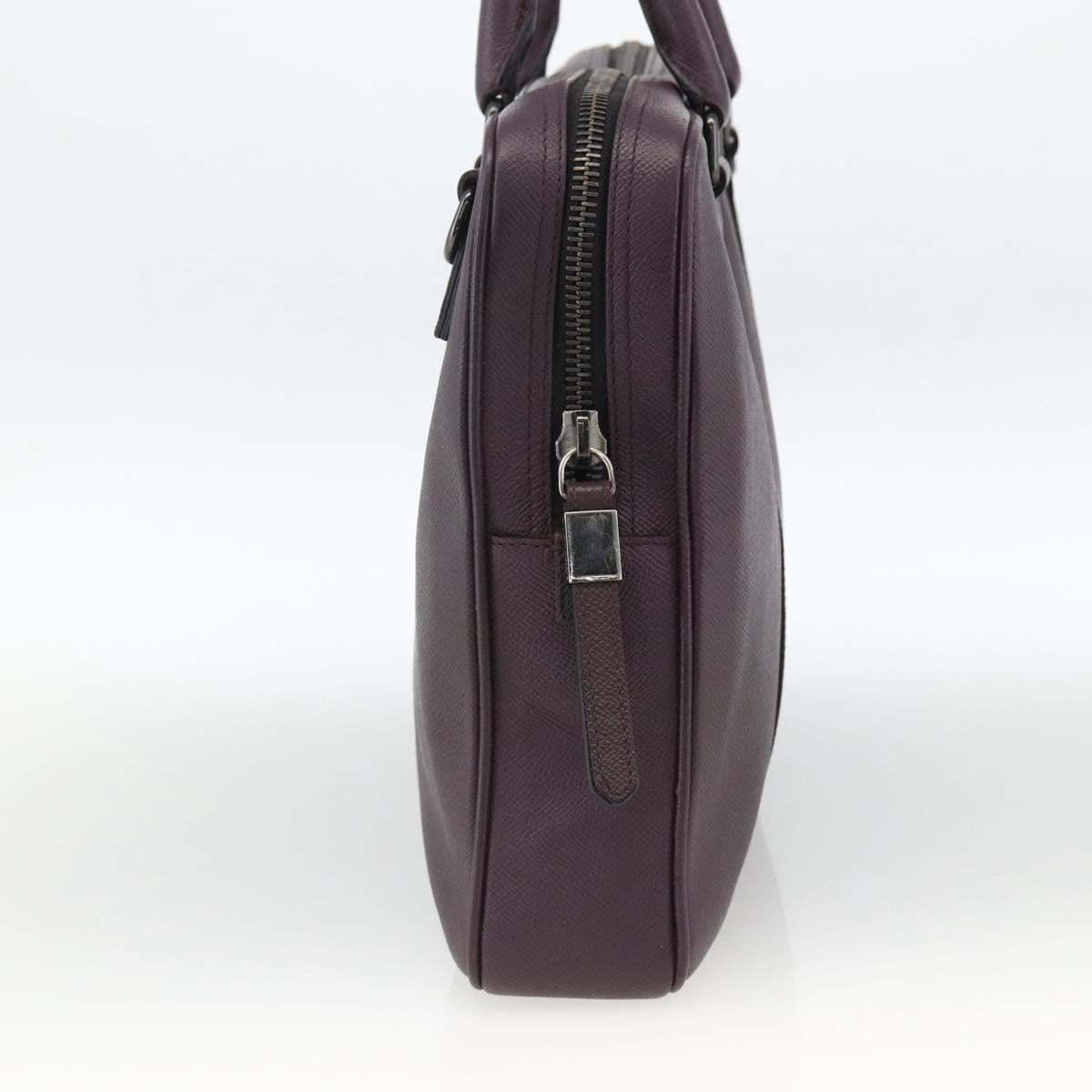 BURBERRY Hand Bag Leather Purple Silver Auth ka2917